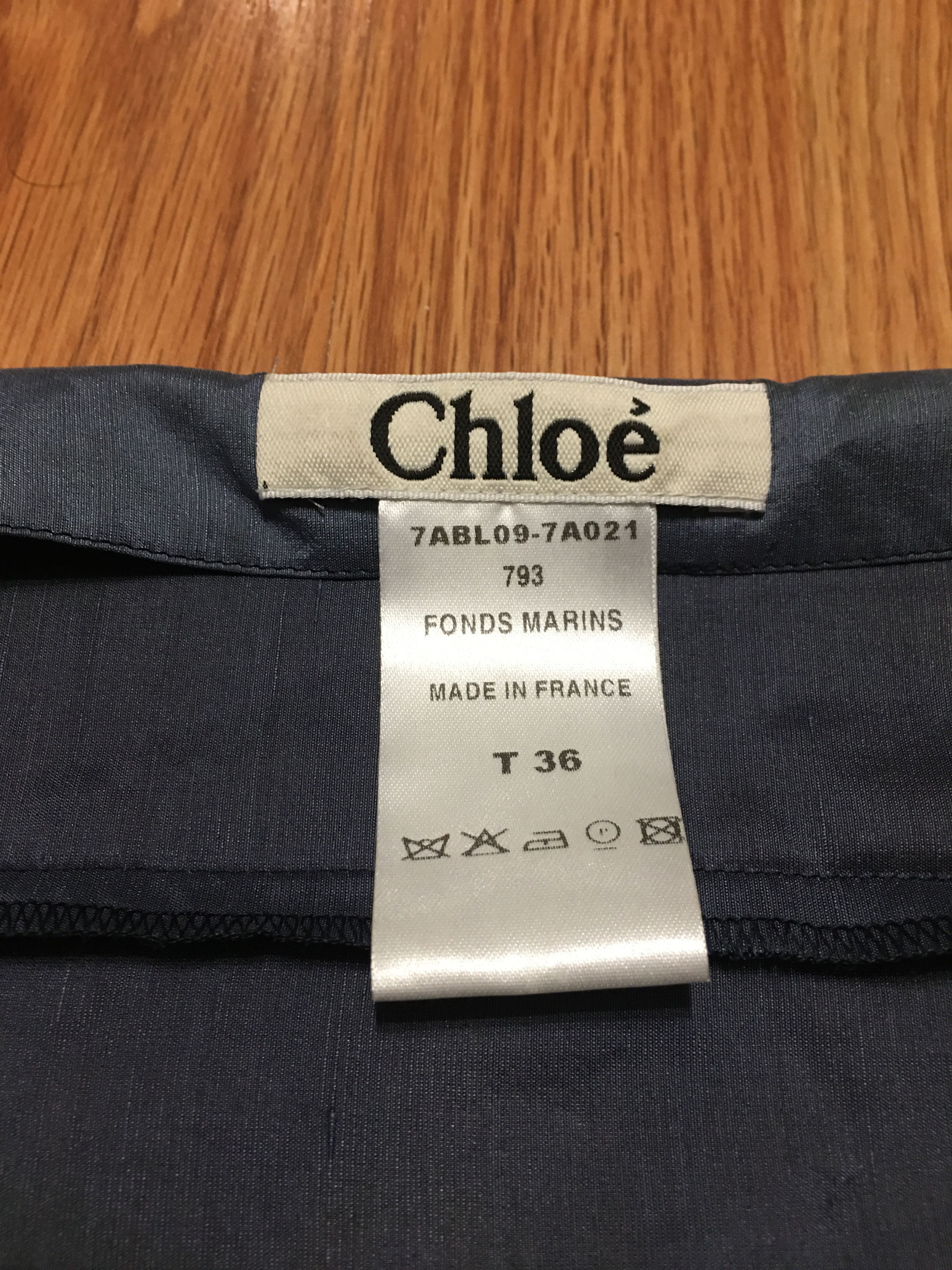 Chloe × Vintage CHLOE Silk Wool Vintage Blue Blouse Shirt Size FR 36 Size S / US 4 / IT 40 - 11 Thumbnail