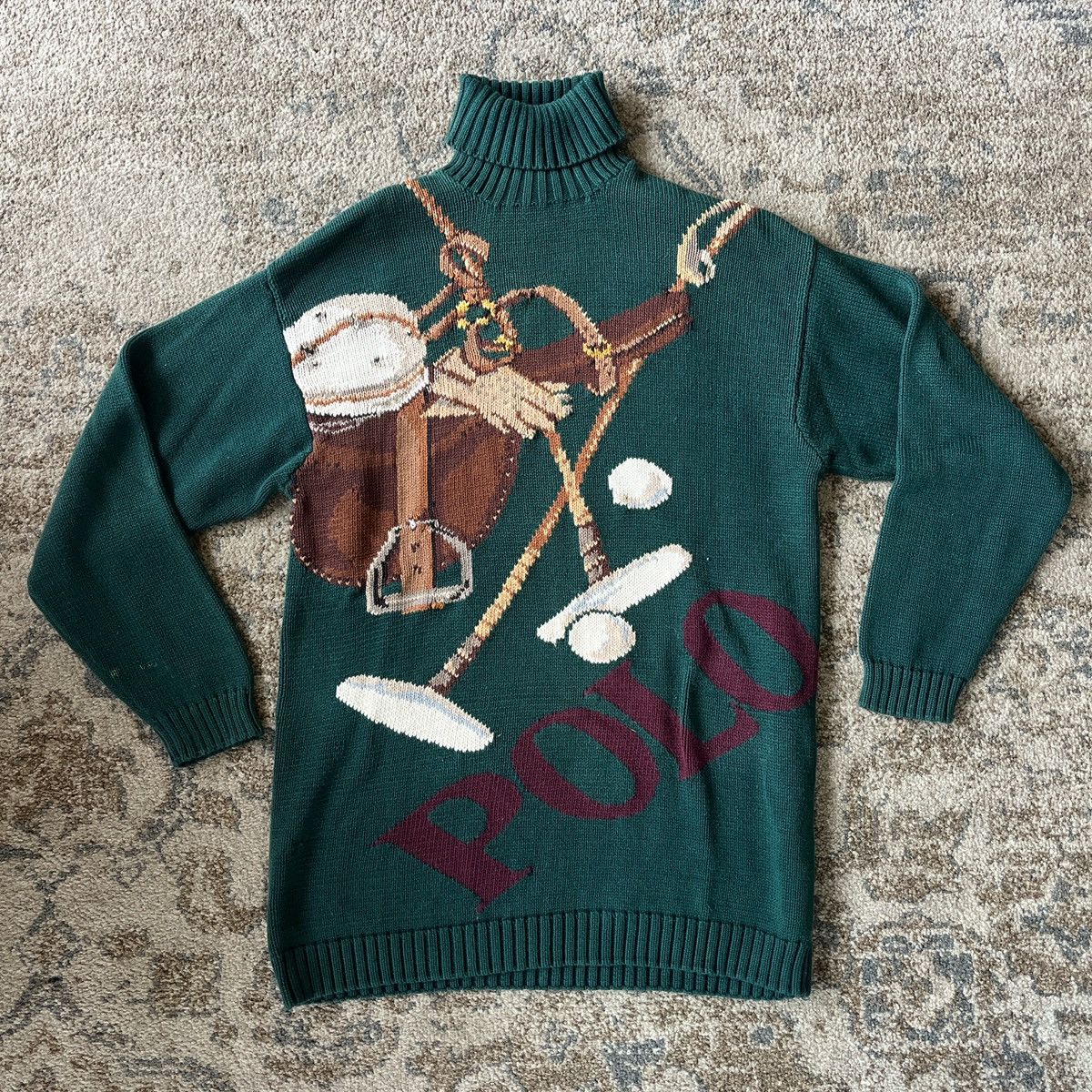 Polo Ralph Lauren × Ralph Lauren × Vintage Vintage Polo Ralph Lauren Equestrian Sweater Size US M / EU 48-50 / 2 - 1 Thumbnail