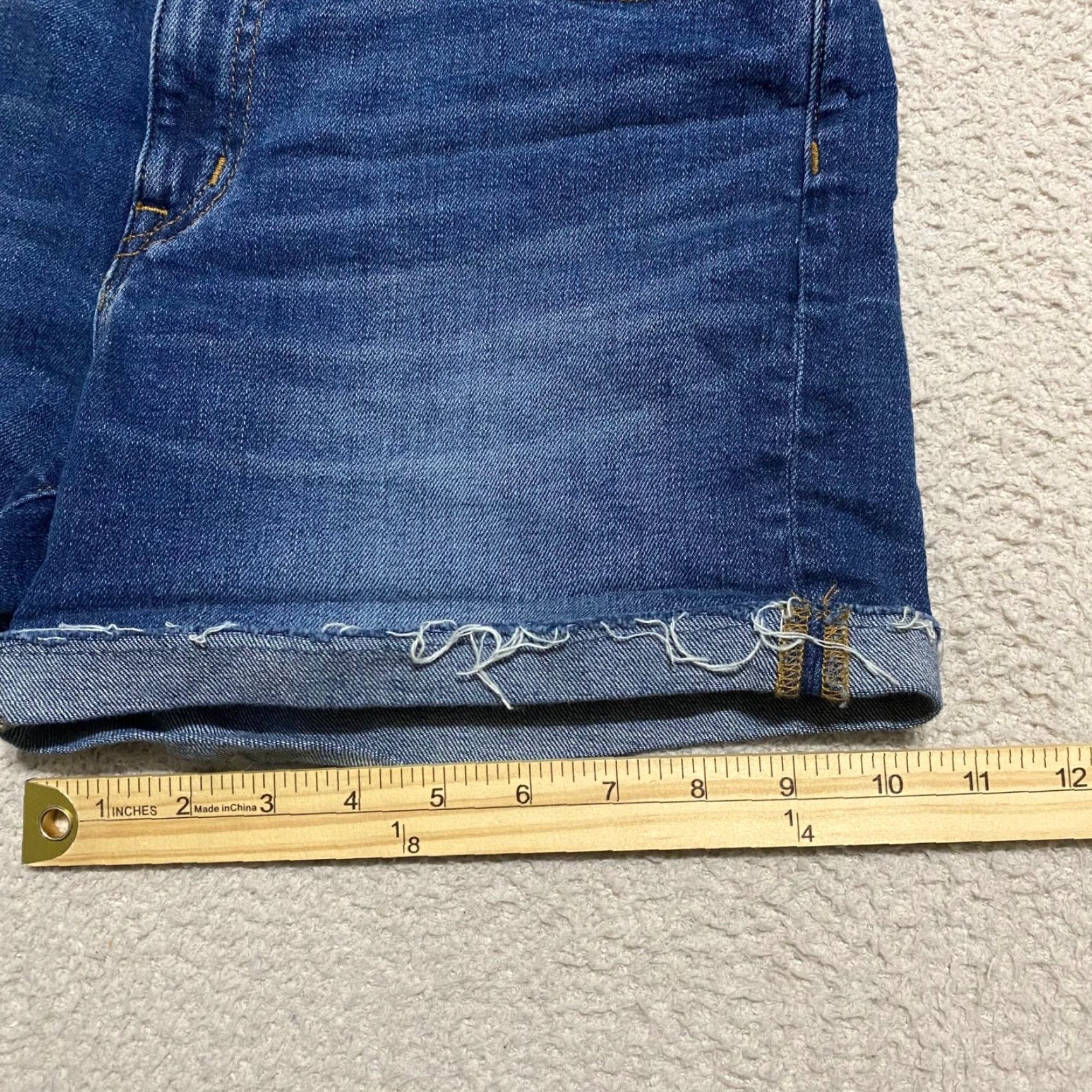 J.Crew J.CREW Womens Shorts Jean Blue Denim Dark Wash High Rise Cut Off Inseam 3.5" 27 Size 27" / US 4 / IT 40 - 2 Thumbnail