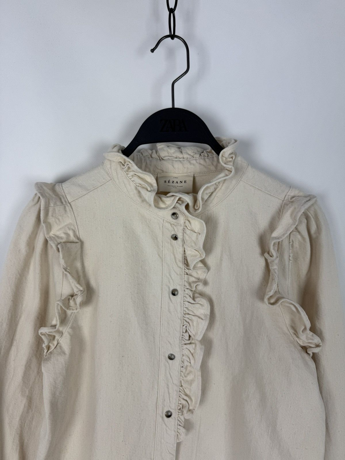 Sezane Sezane Eva Shirt Mottled Ecru Overshirt Size XS / US 0-2 / IT 36-38 - 5 Thumbnail