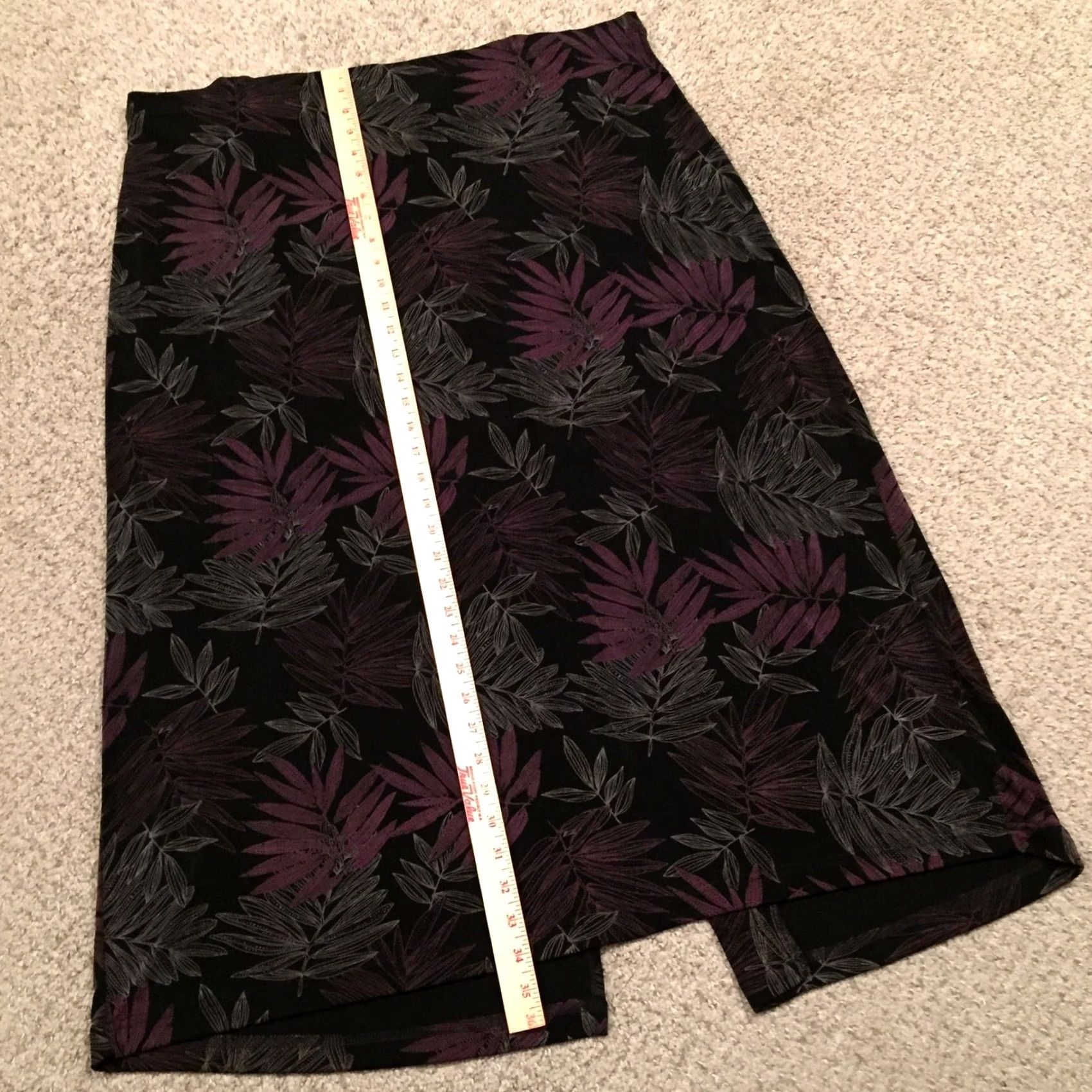 Vintage Linden Hill Skirt Maxi Long Unlined Pull On 1X Black Purple Floral Women Plus Skirt Womens Size 40" / US 18 - 4 Thumbnail