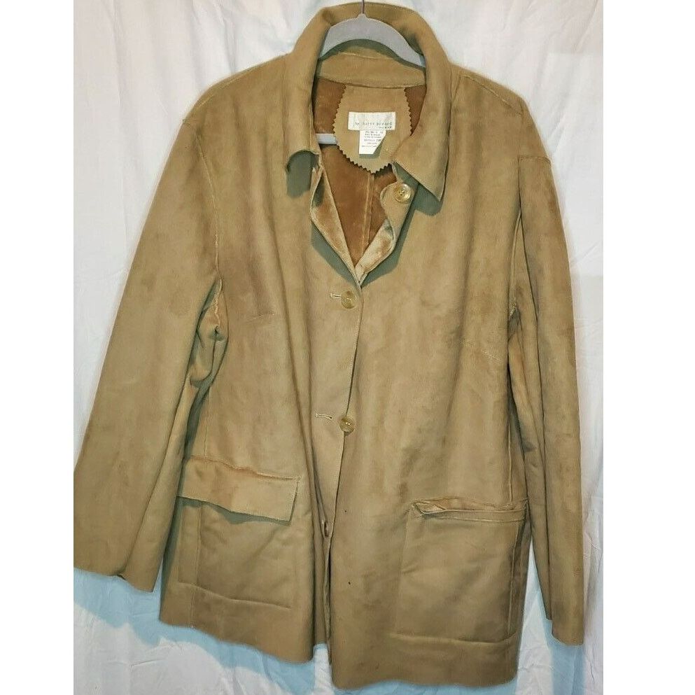 Harve Benard Harve Benard Woman Tan Faux Suede Peacoat Jacket Size 24W Size 4XL / US 24-26 - 1 Thumbnail