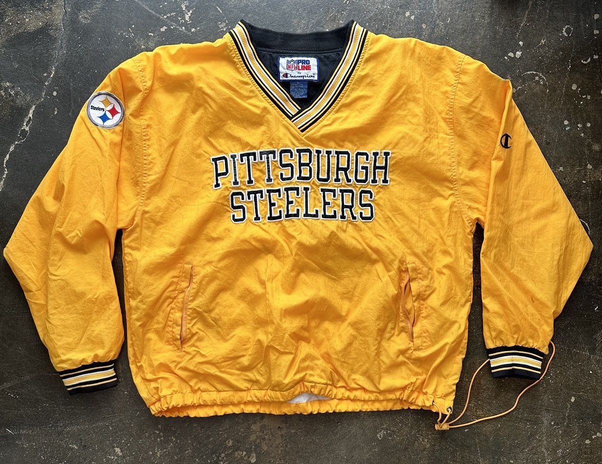 image of Vintage Champion Pittsburgh Steelers Pro Line Pullover in Yellow, Men's (Size XL)