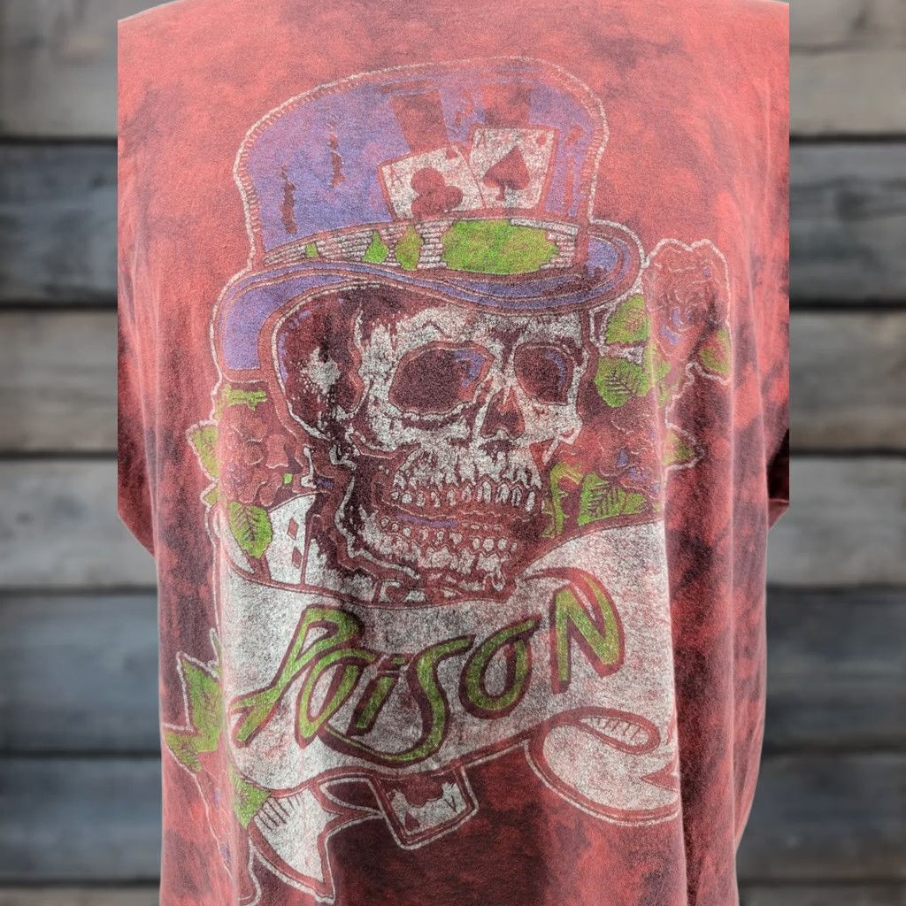 Vintage Poison Shirt XL Tie-Dye Red Skull MadHatter Rock Band Graphic Tee 2017 Mens Short Sleeve Crew Neck Cotton Vintage? Size US XL / EU 56 / 4 - 1 Thumbnail