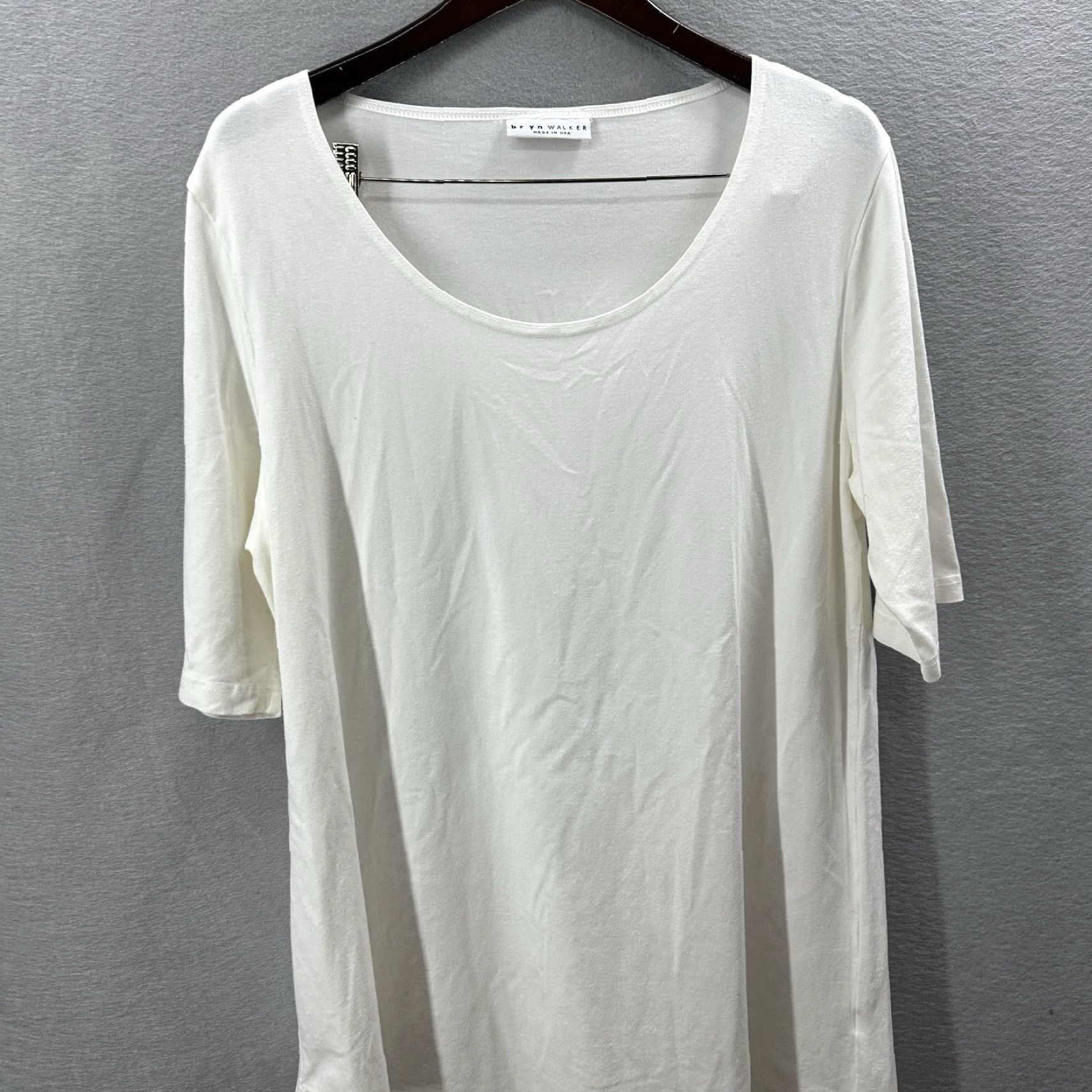 Vintage Bryn Walker Asymmetrical Tunic Blouse Womens XL White 3/4 Sleeve Casual Artsy Bohemian Size XL / US 12-14 / IT 48-50 - 2 Thumbnail
