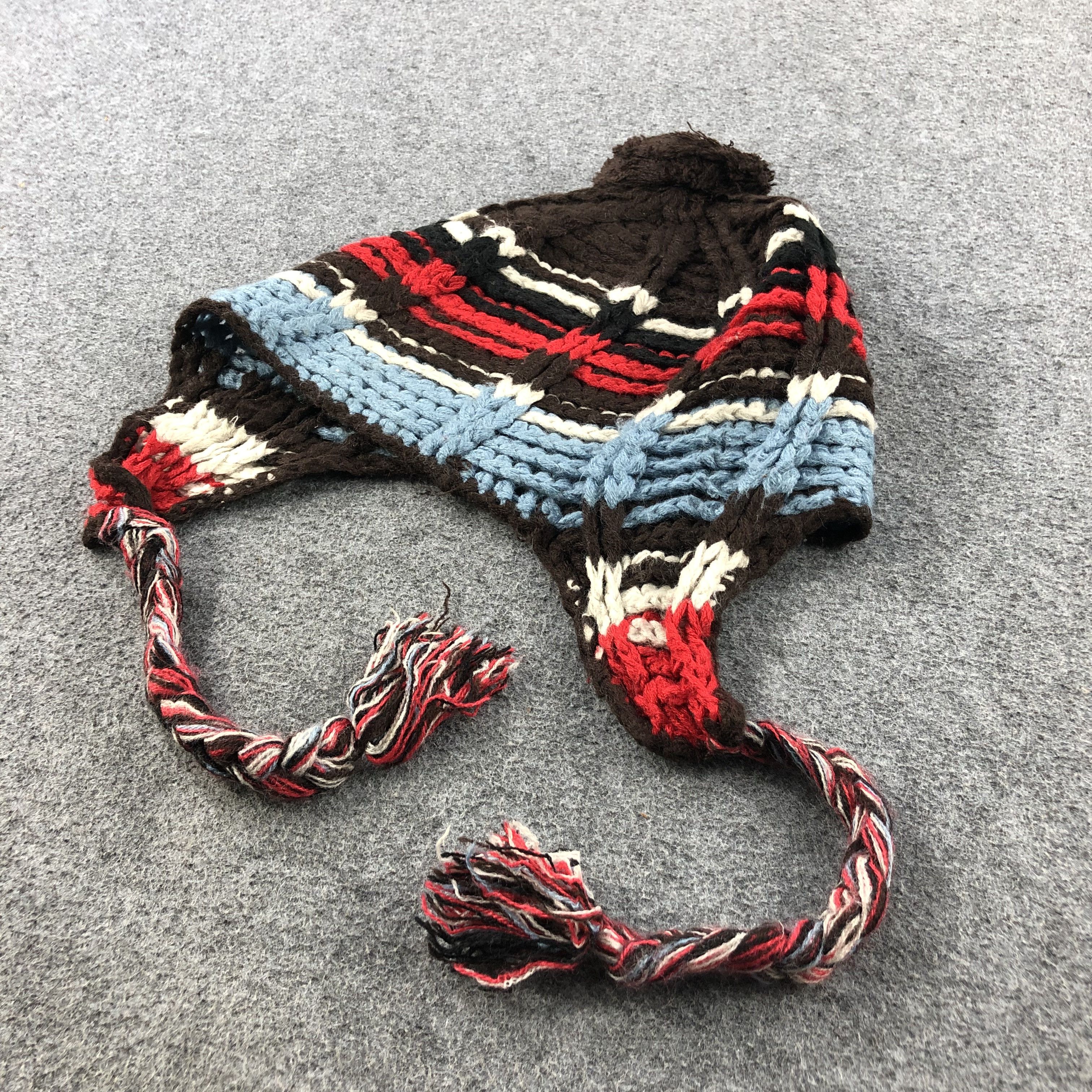 Vintage Ushanka Earflap Knitted Bobble Beanie Snowcap Snow Hat B68 Size ONE SIZE - 2 Thumbnail