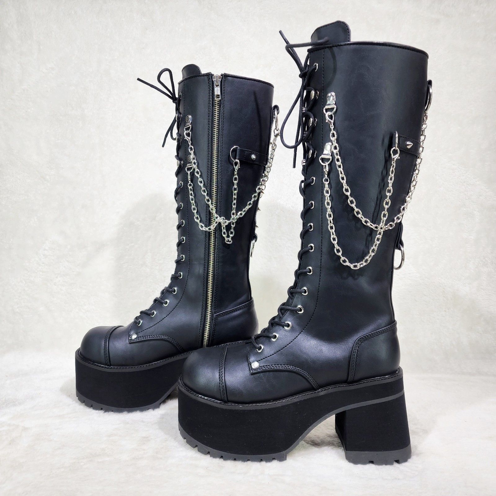Demonia Cult DEMONIA Ranger 303 Goth Lumberjack Biker Mens Platform Knee Size US 7 / EU 40 - 9 Thumbnail