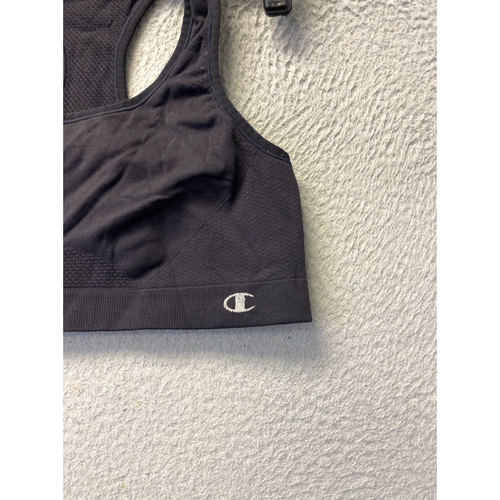 Champion Champion Double Dry Sports Bra XL Teens Black Grey Racerback No Pad Nowire Size ONE SIZE - 2 Thumbnail