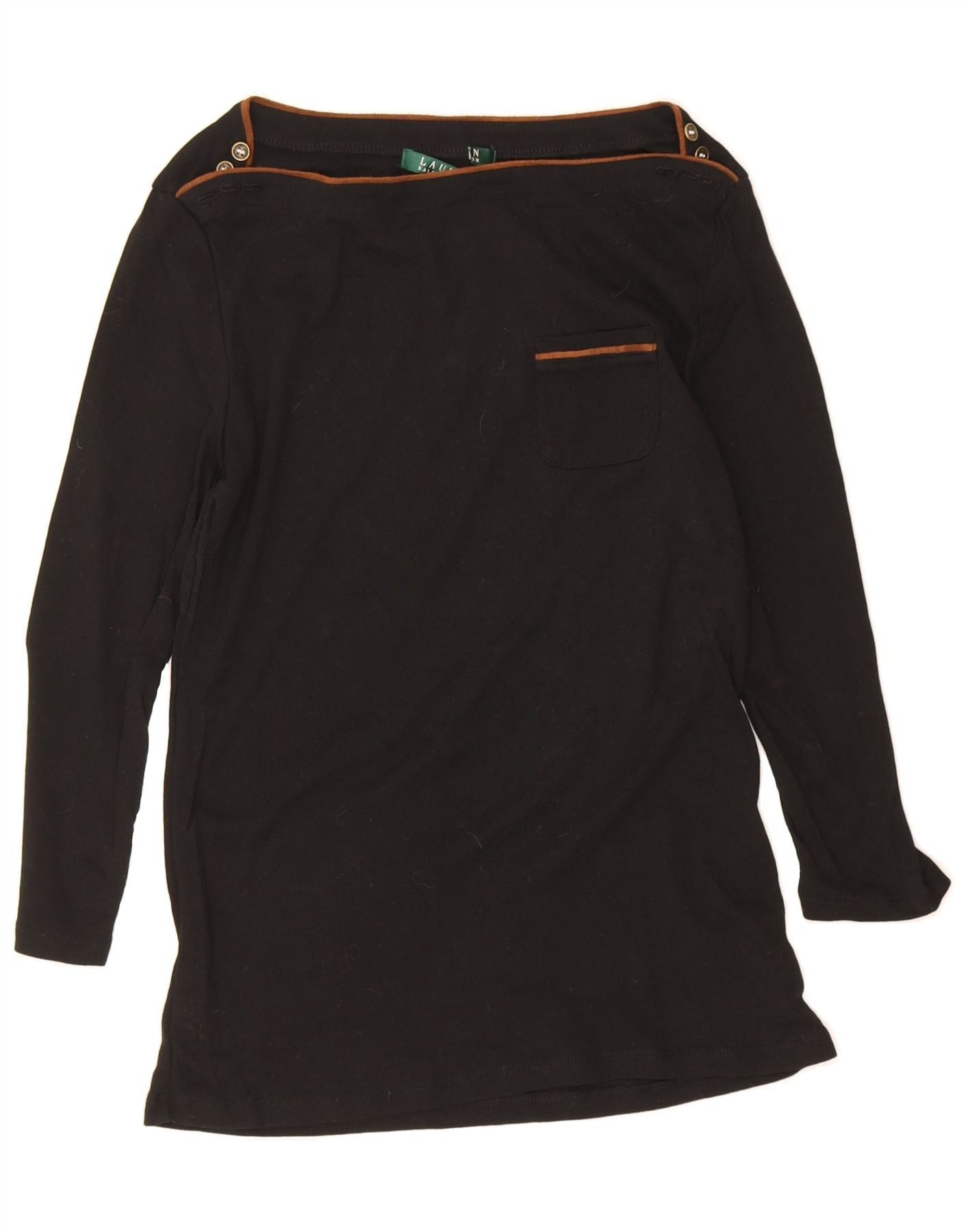 Ralph Lauren Womens 3/4 Sleeve Boat Neck Jumper Sweater UK 8 Small Black Size S / US 4 / IT 40 - 1 Thumbnail