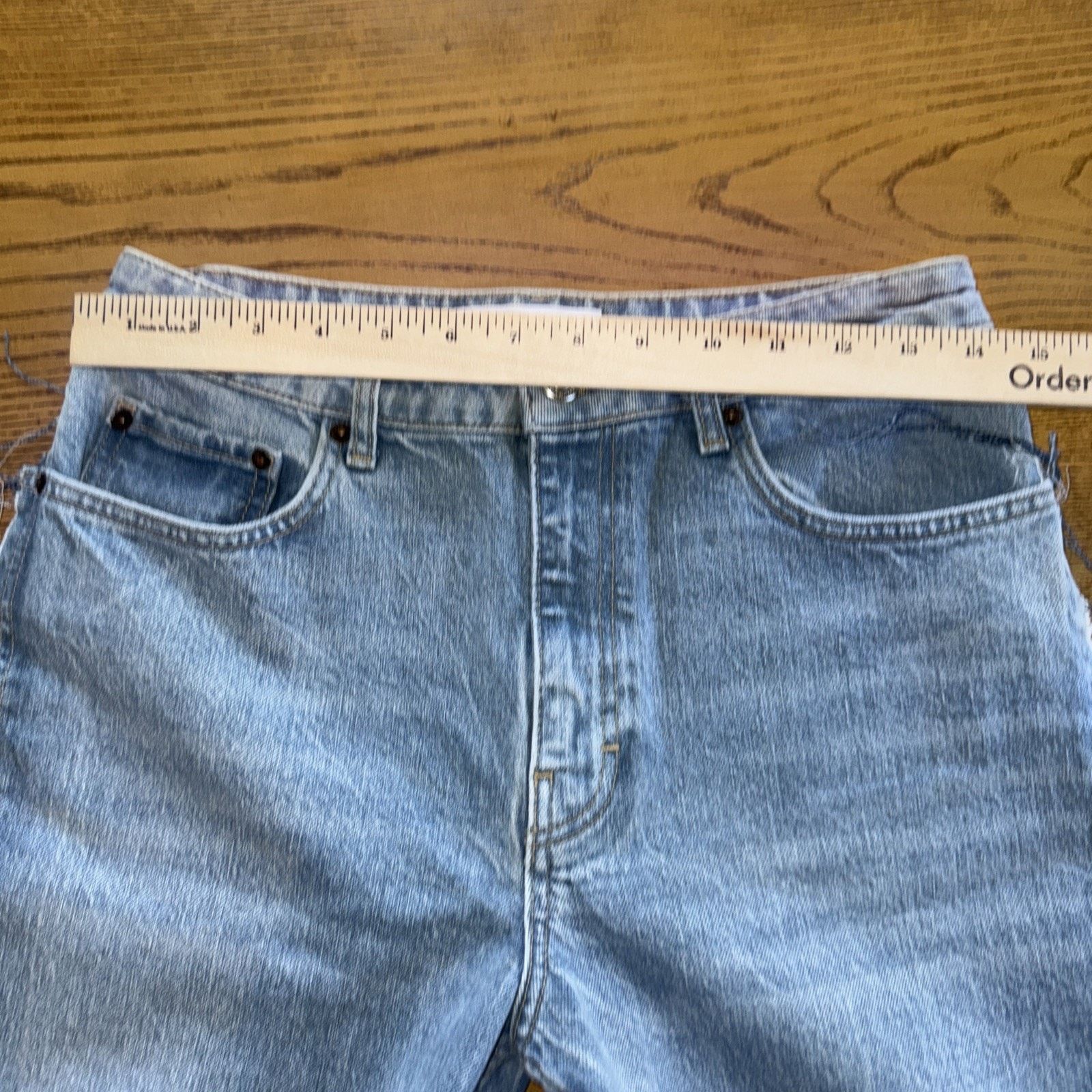 Topshop Frayed Raw Side Seam Jeans Sz 28x25 Light Wash Festival EUC Size 28" / US 6 / IT 42 - 4 Thumbnail