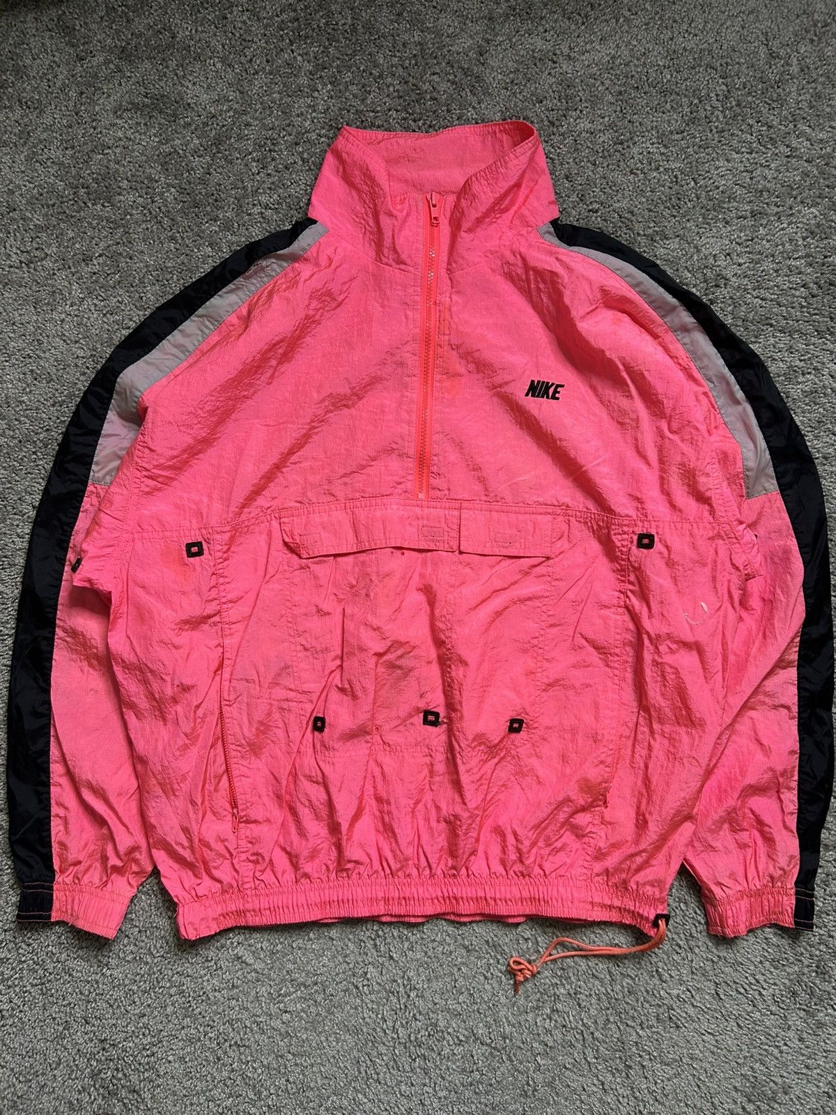 Nike Vintage 80s Nike Windbreaker Anorak Quarter Zip Jacket Pink Size US L / EU 52-54 / 3 - 1 Thumbnail