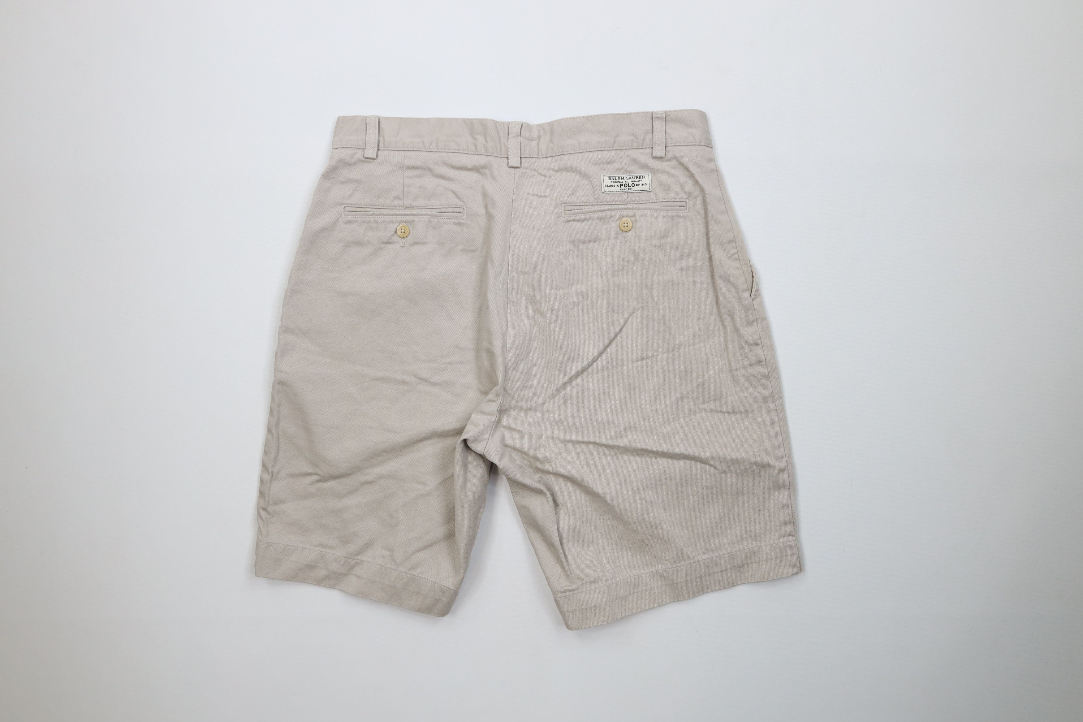 Ralph Lauren Vintage 90s Ralph Lauren Cotton Golf Chino Shorts Beige Size US 32 / EU 48 - 10 Thumbnail