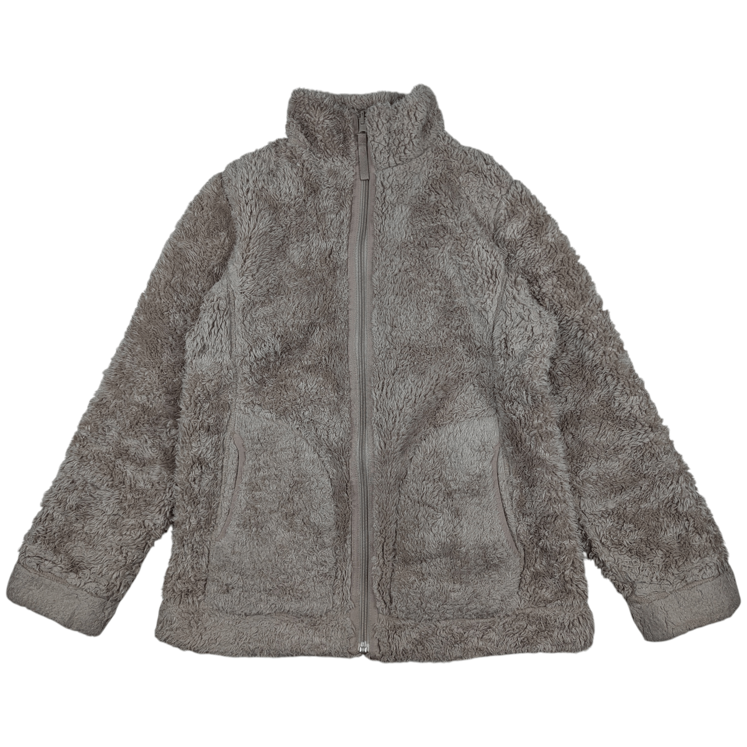 Uniqlo 2000's UNIQLO Reversible Grey Faux Fur Winter Fleece Jacket Size S / US 4 / IT 40 - 9 Thumbnail