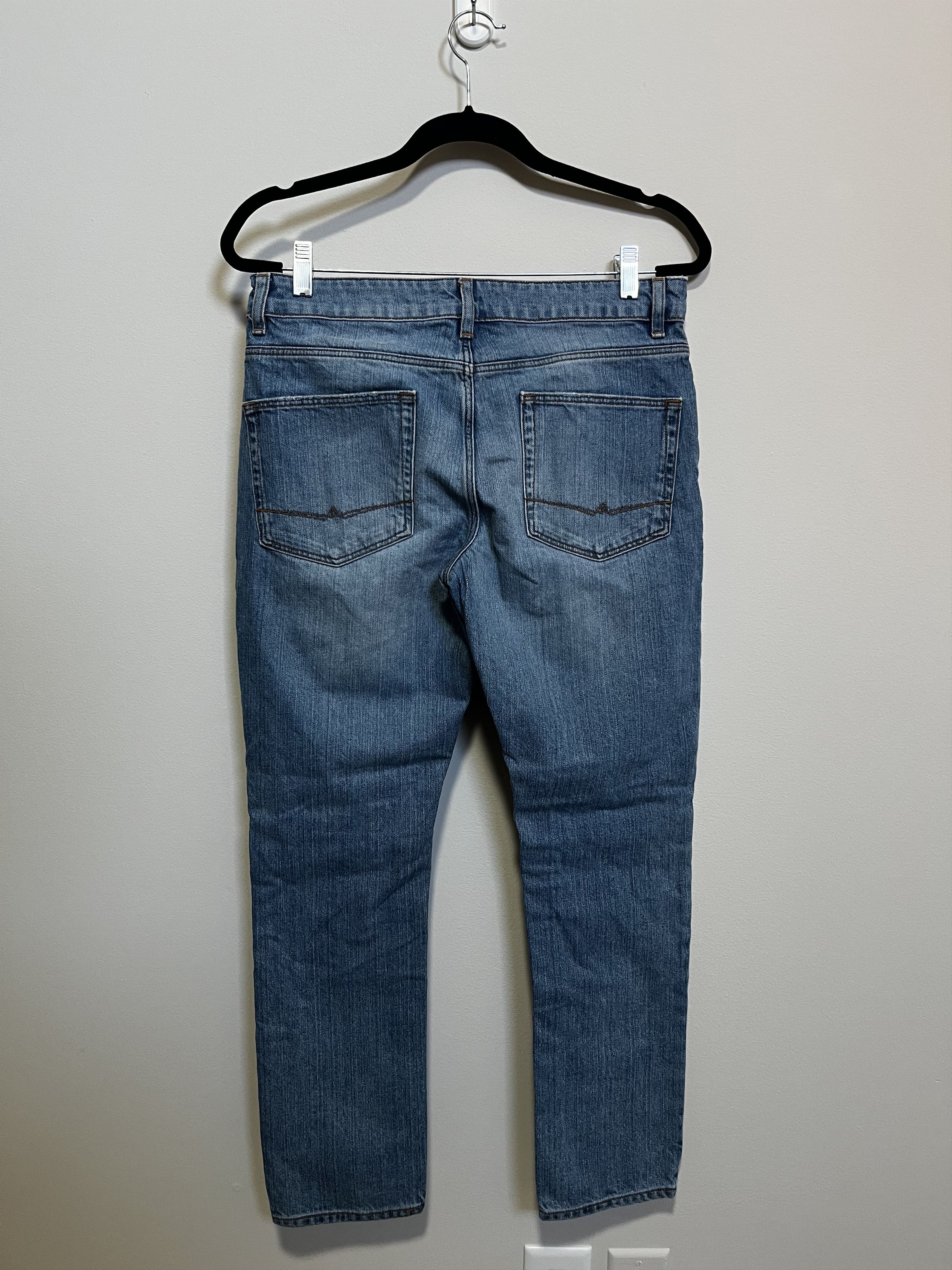 Asos ASOS Design Slim Fit Ripped Jeans in Denim Blue (W32 L30) Size US 32 / EU 48 - 2 Thumbnail