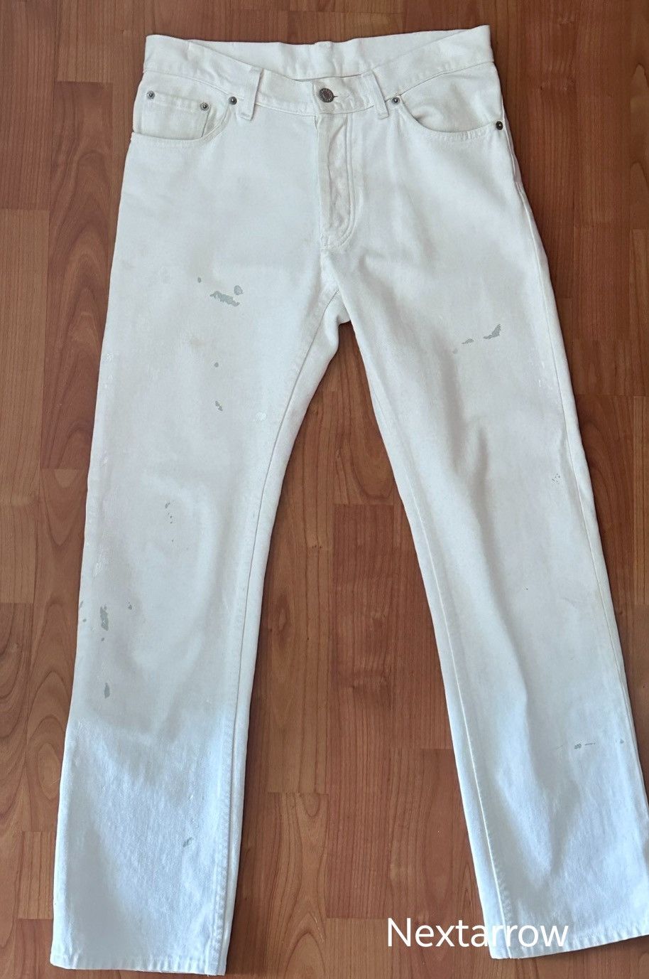 Helmut Lang Helmut Lang's white splashed ink jeans2412-Nextarrow Size US 29 - 1 Thumbnail