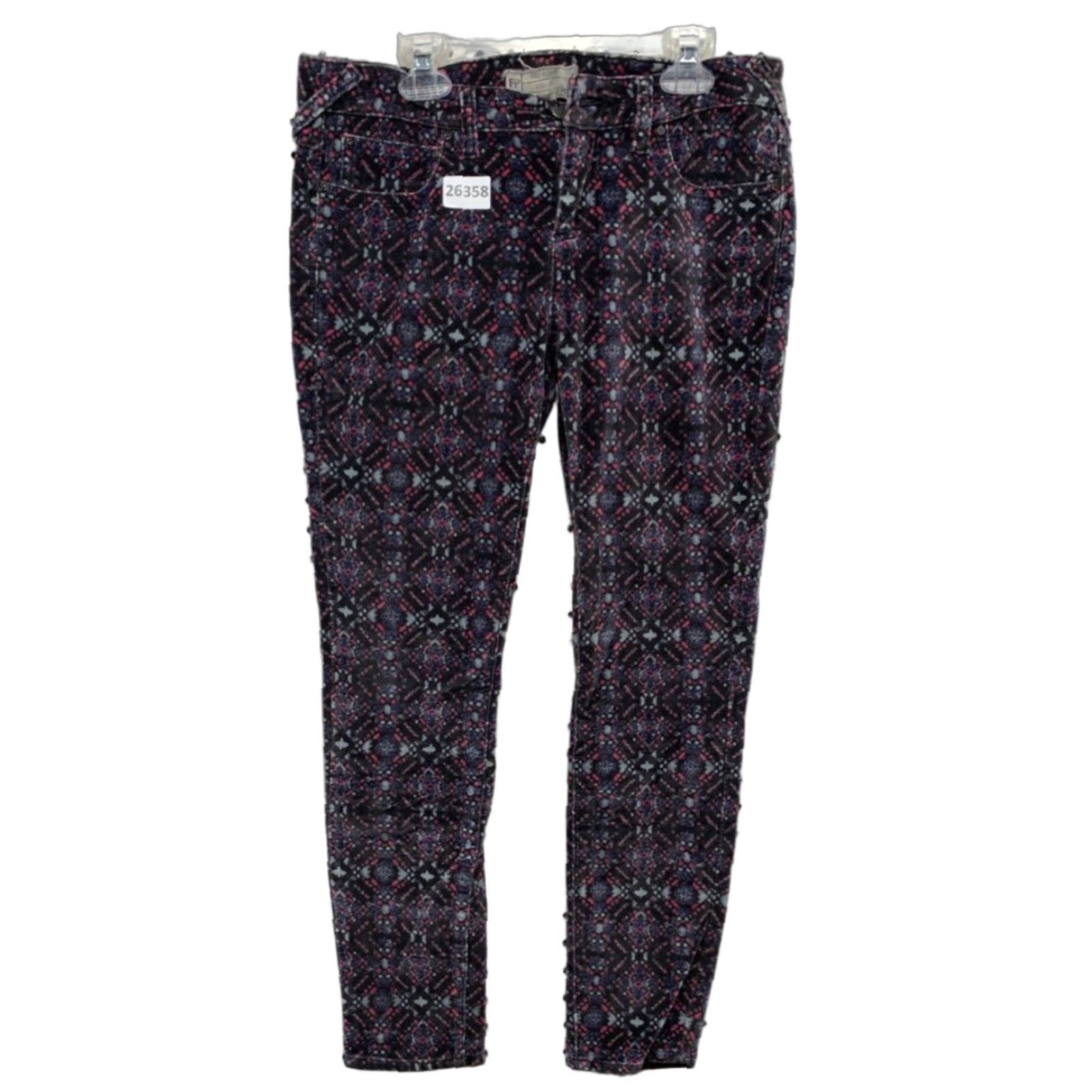 Free People Free People Velvet Velour Skinny Pants Womens 27 Regular 31x26 Multicolor Polka Dot Adult Womens Pants 90s Theme Size 27" / US 4 / IT 40 - 1 Thumbnail