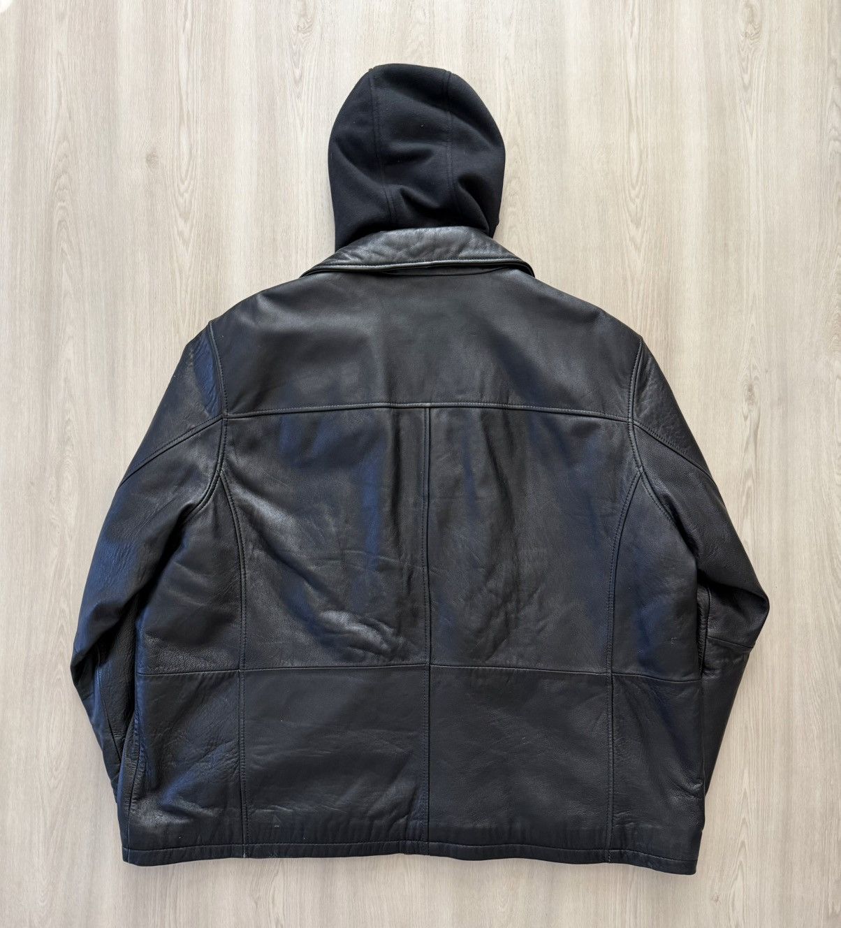 Black Rivet Black Rivet Hooded Genuine Leather Jacket Sz 3XL Casual Goth Size US XXL / EU 58 / 5 - 6 Thumbnail