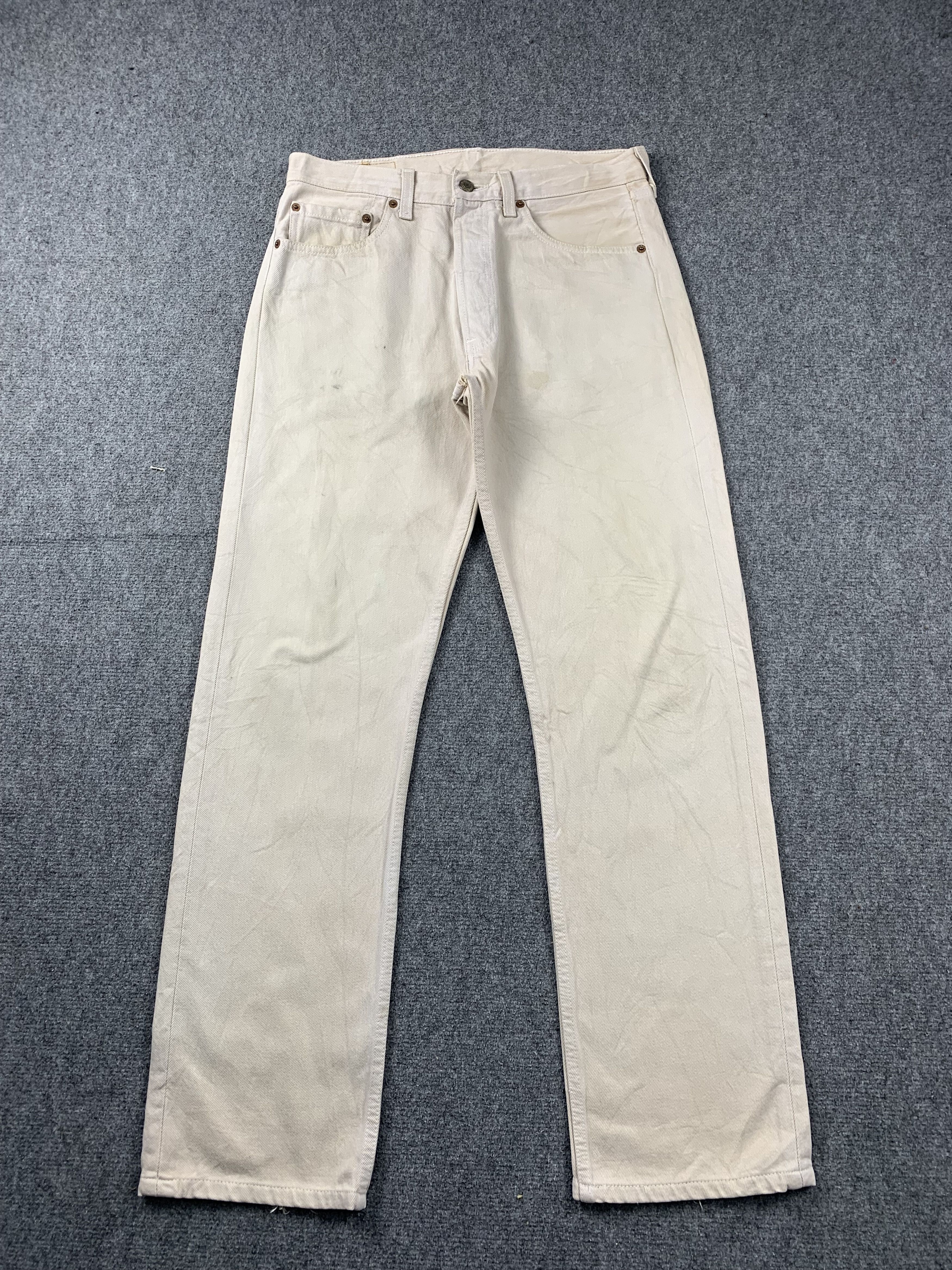 Levi's Vintage Levis 501 Cream Jeans DP1983 Size US 31 - 1 Thumbnail