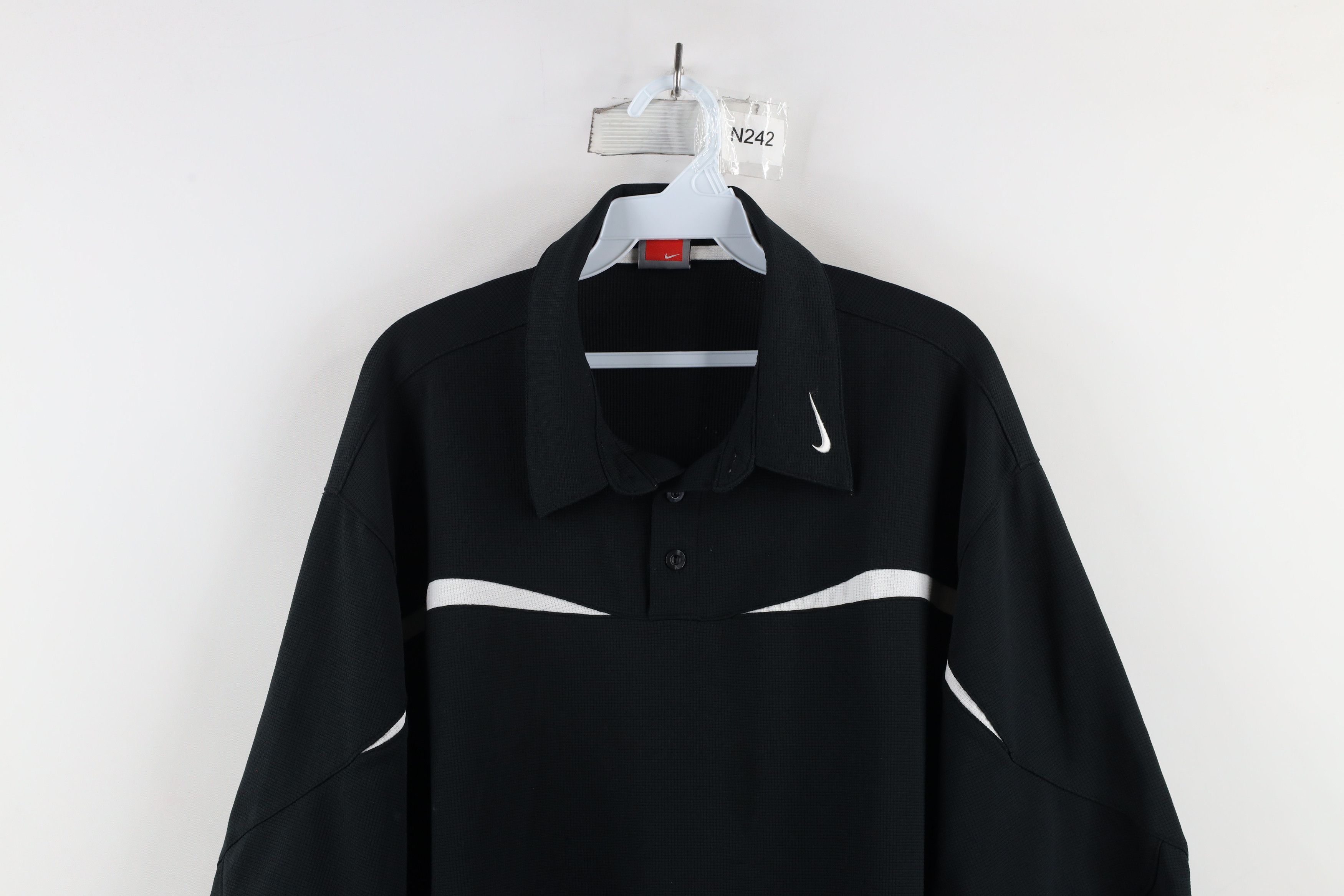 Nike × Vintage Vintage Nike Scott Mini Swoosh Thermal Knit Polo Shirt Size US XL / EU 56 / 4 - 2 Thumbnail