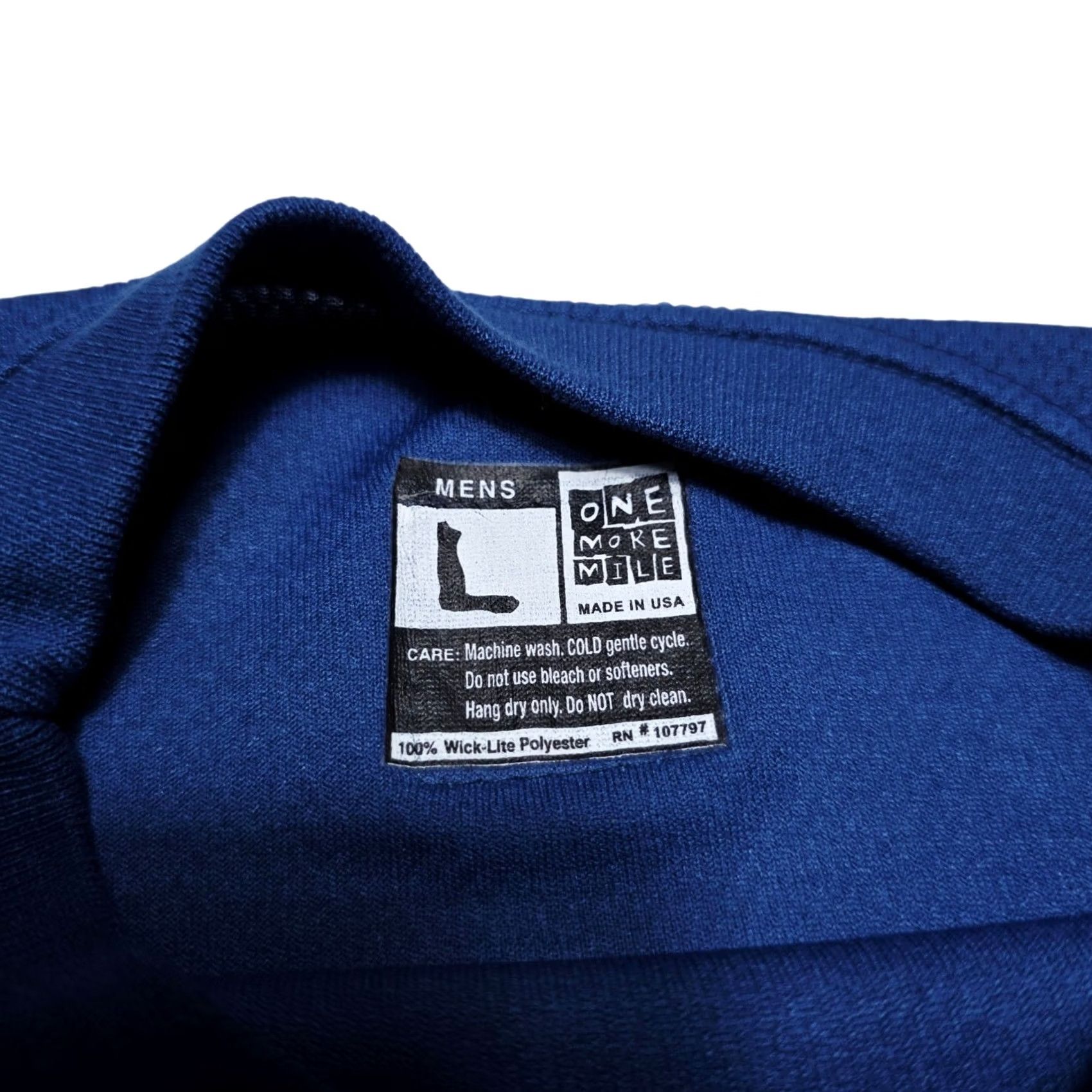 Vintage One More Mile Longsleeve Athletic Shirt Men's Large Blue Wick-lite Polyester Jog Shirt Size US L / EU 52-54 / 3 - 2 Thumbnail