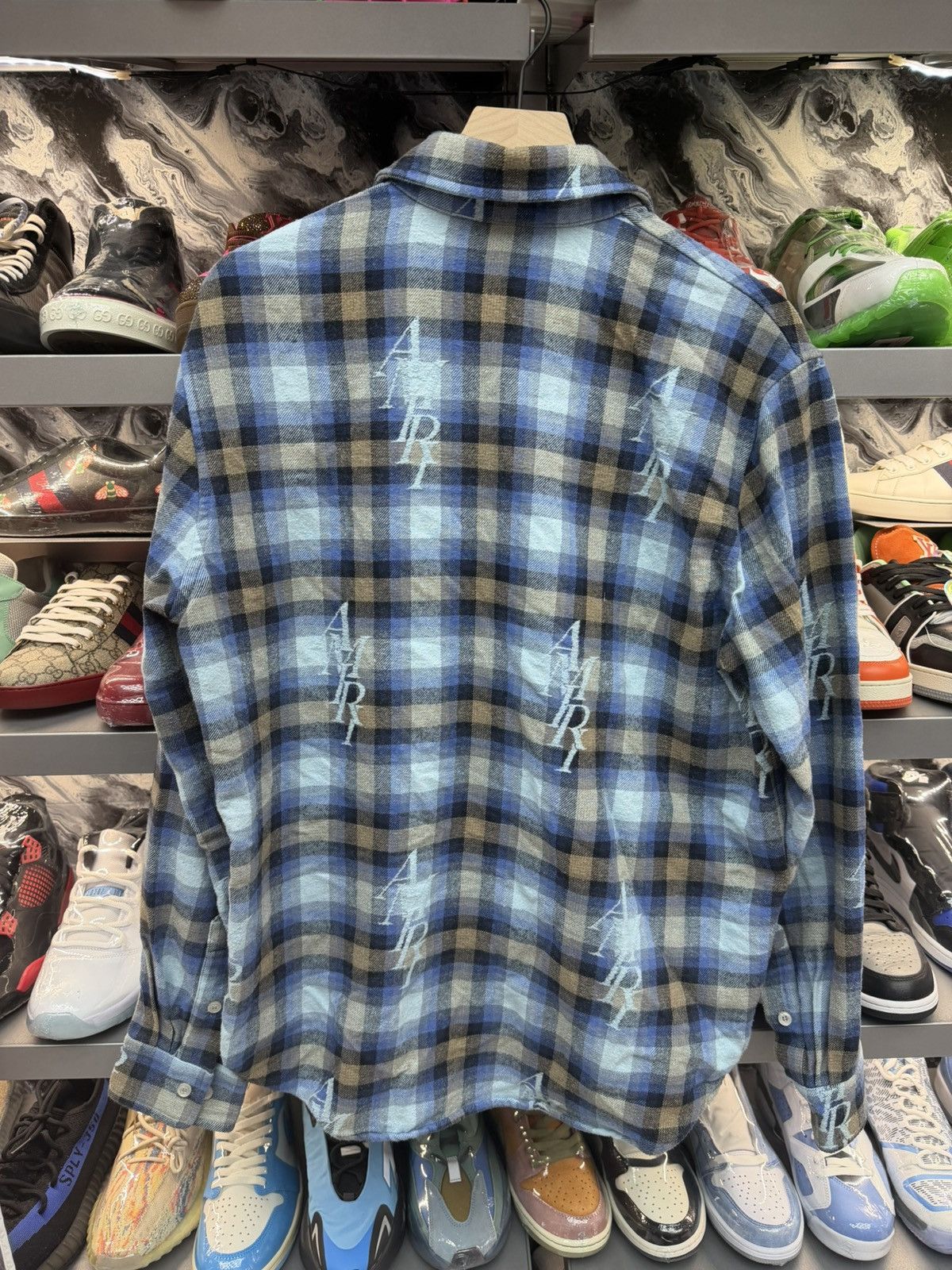 Amiri Amiri Blue Flannel L/S Size US L / EU 52-54 / 3 - 2 Thumbnail