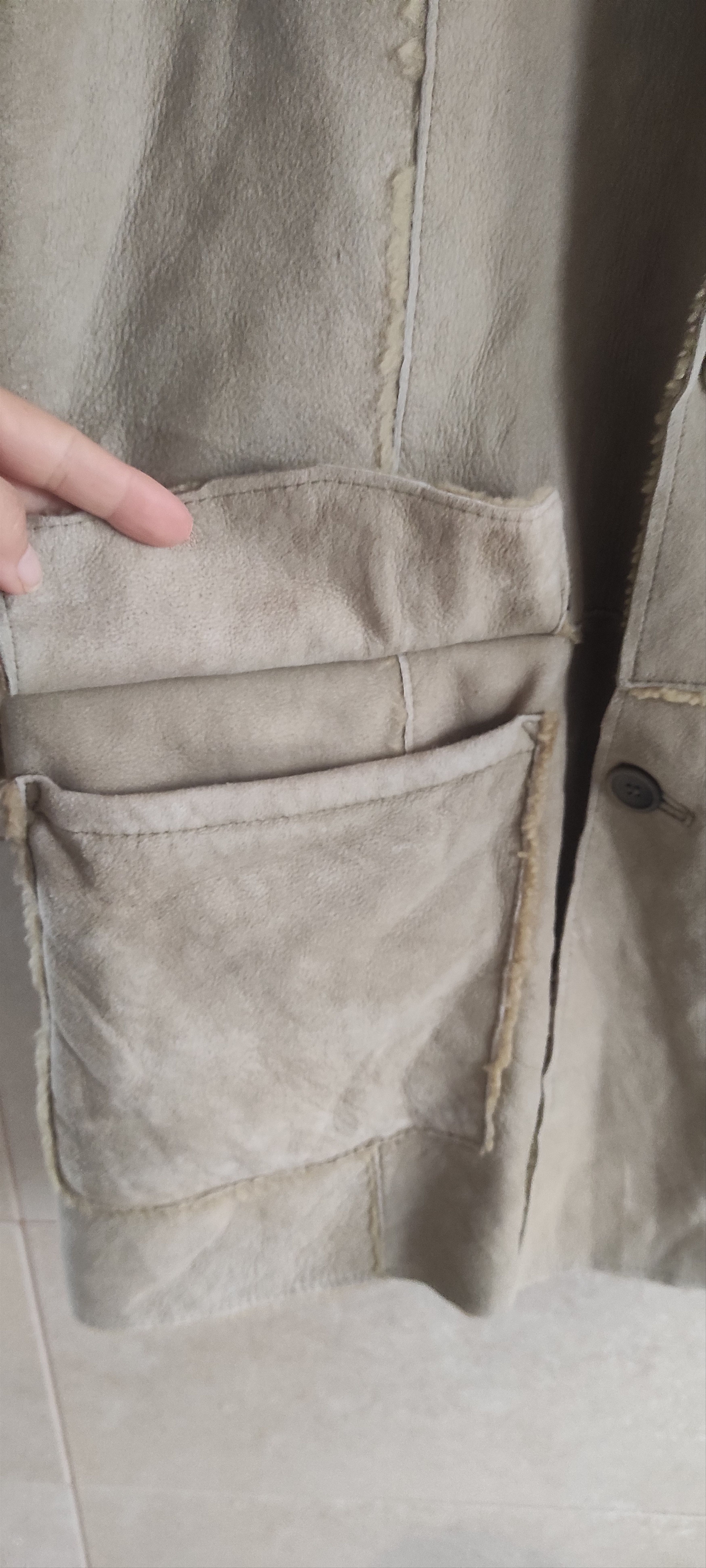 Leather × Vintage Offset Real sheepskin Fur Lined Leather Mens Overcoat Size US L / EU 52-54 / 3 - 10 Thumbnail