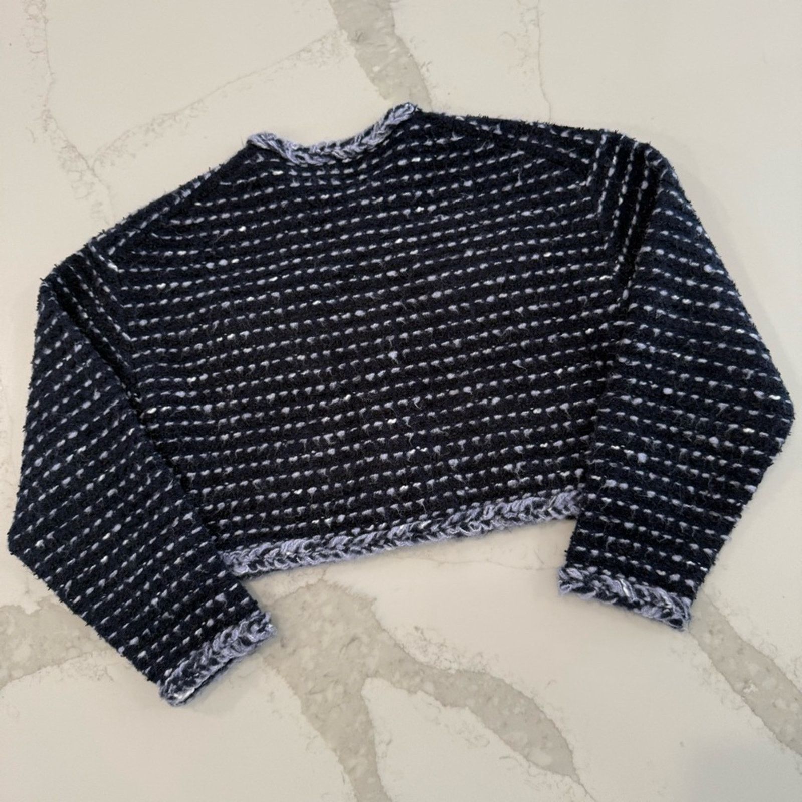 J.Crew J. Crew Cropped Lady Jacket Marled Yarn Women’s XS Blue Size XS / US 0-2 / IT 36-38 - 7 Thumbnail