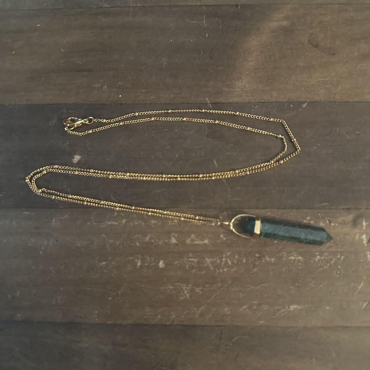 Other Gold tone moss agate dagger pendant necklace Size ONE SIZE - 2 Thumbnail