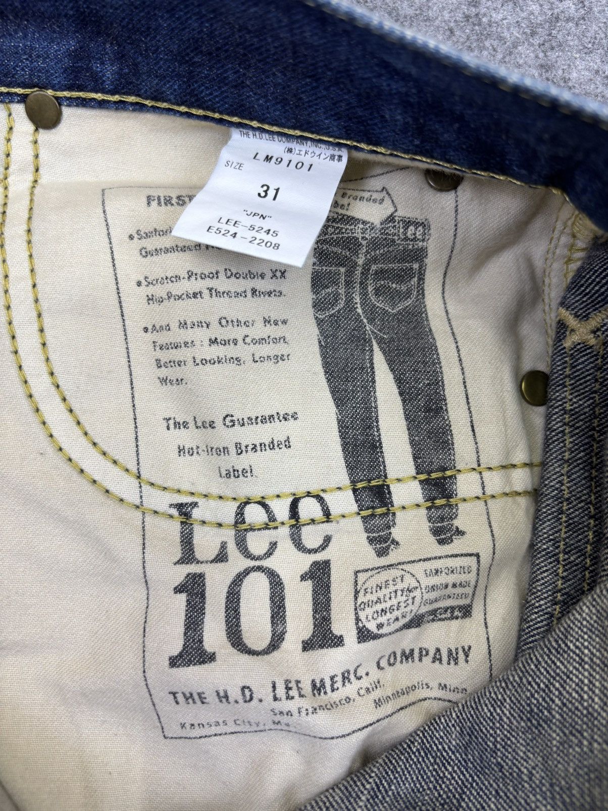 Lee Lee 101 Crazy Fades Yellow Selvedge Denim F788 Size US 35 - 12 Thumbnail