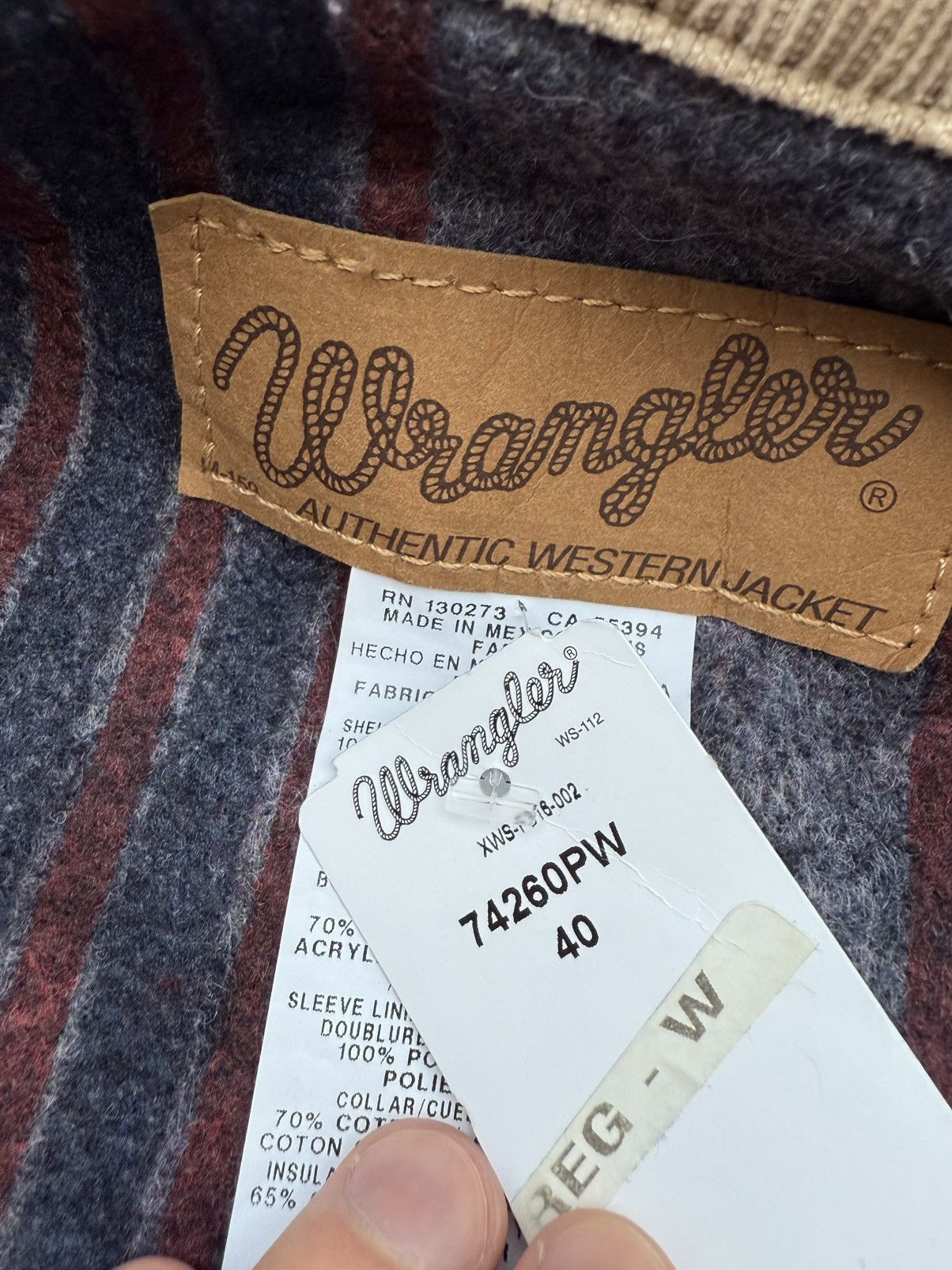Wrangler Wrangler Vintage Cropped Blanket Lined Denim Jacket Size US S / EU 44-46 / 1 - 3 Thumbnail