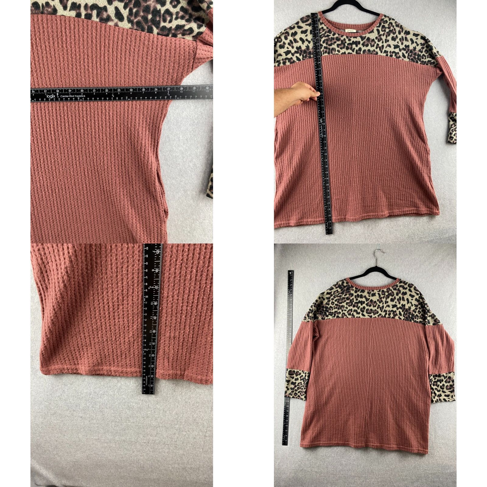 Pinko UMGEE Sweater Womens Medium M Pink Leopard Print Pullover Waffle Knit Knit? Size M / US 6-8 / IT 42-44 - 9 Thumbnail