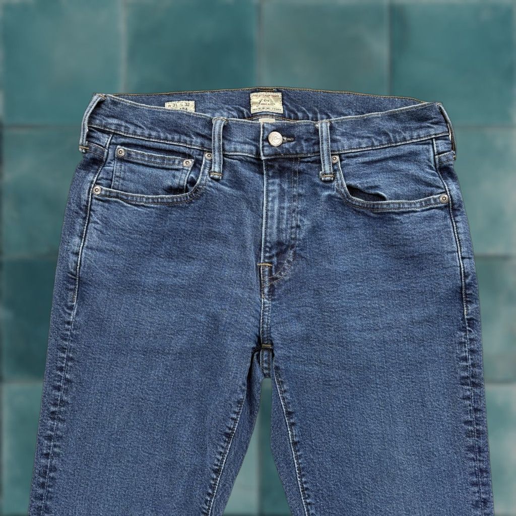 J.Crew J.CREW 484 Stretch Jeans Mens 31x32 Slim Tapered Denim Five Pocket Blue Med Wash Casual Pants Size US 31 - 1 Thumbnail