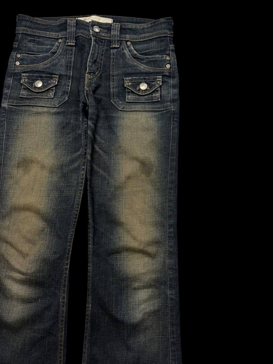 Japanese Brand × Vintage FLARE 90s Something Edwin Insane Rusty Mudwash Dark Jeans Size US 27 - 6 Thumbnail