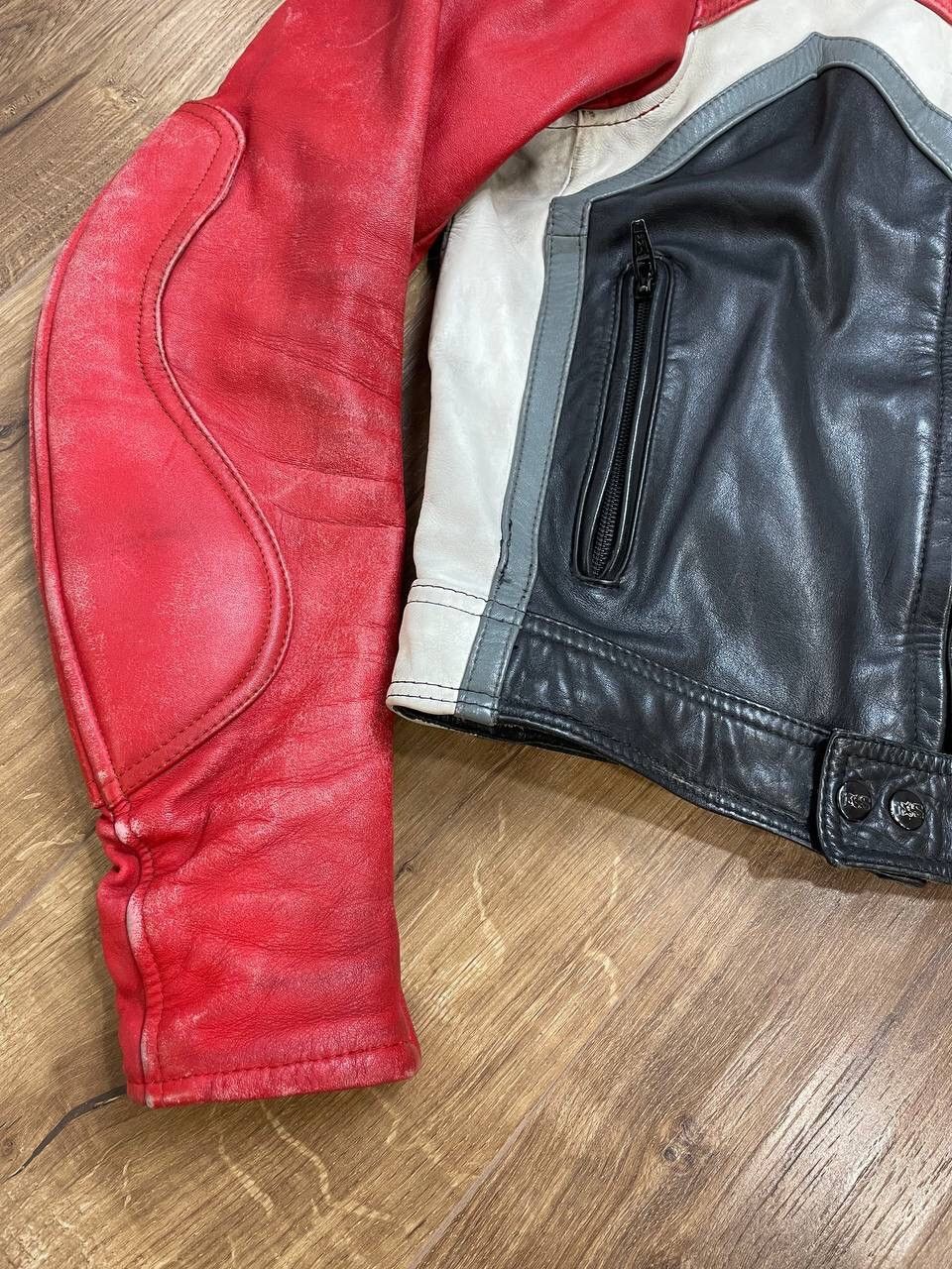 Genuine Leather × Vintage Vintage Genuine Leather 90’s Y2K Red Racing IXS Faded Jacket Size US M / EU 48-50 / 2 - 11 Thumbnail