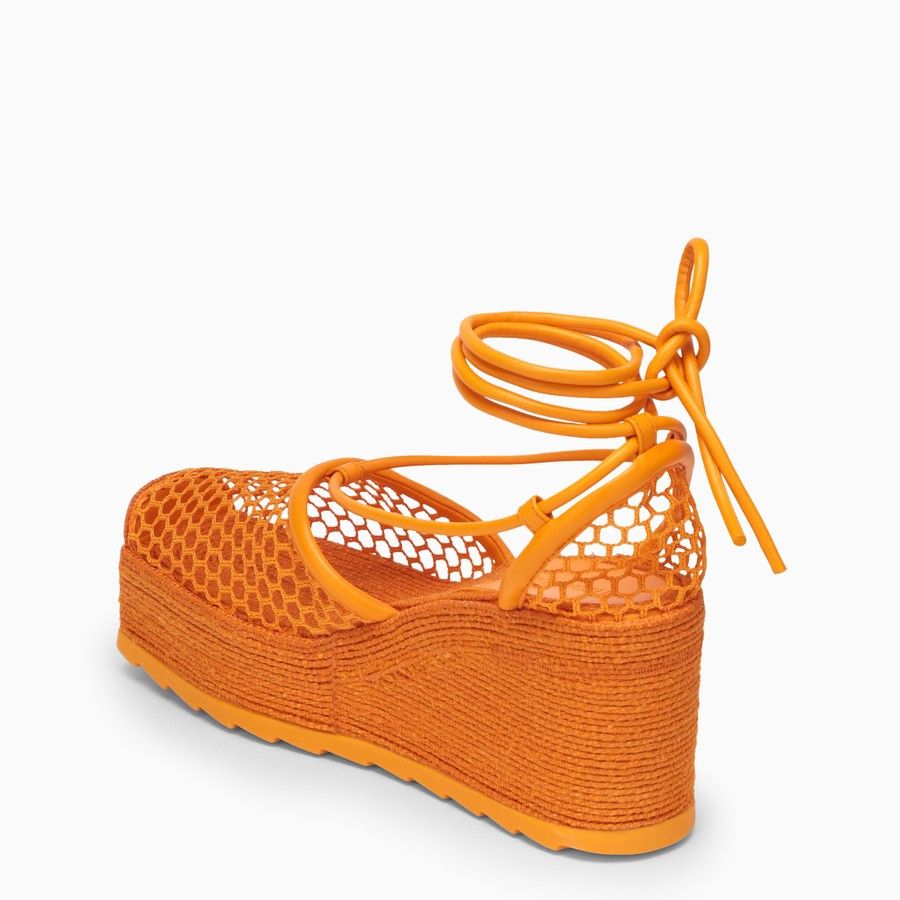 Bottega Veneta o1d2blof0824 High Espadrilles in Orange Size US 7 / IT 37 - 4 Thumbnail