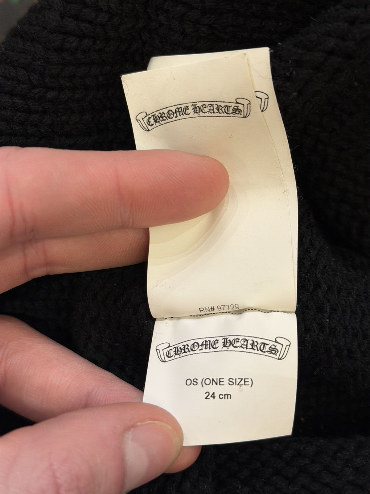 Chrome Hearts Chrome Hearts Oversized Cashmere Beanie - Black Size ONE SIZE - 10 Thumbnail