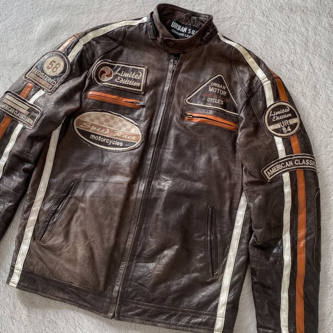 Genuine Leather × Japanese Brand × Vintage 2000s leather jacket y2k style Size US M / EU 48-50 / 2 - 2 Thumbnail