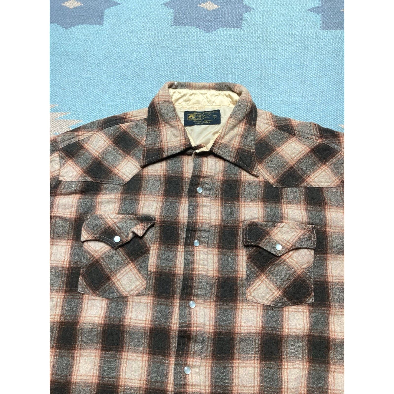 Vintage VINTAGE Kmart wool shirt jacket shacket Pearl snap plaid western cruiser XL Size US XL / EU 56 / 4 - 3 Thumbnail
