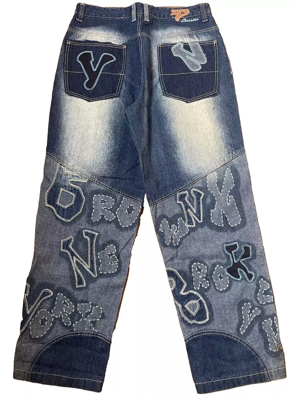 Other Raw Blue jeans, Bronx Brooklyn, vintage baggy 90s hip hop 36 Size US 36 / EU 52 - 1 Thumbnail