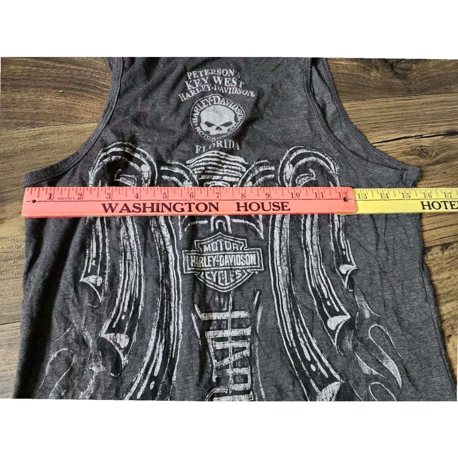 Harley Davidson Retro Harley Davidson Women's Gray Tank Top Double Sided Graphic Print Size L / US 10 / IT 46 - 4 Thumbnail