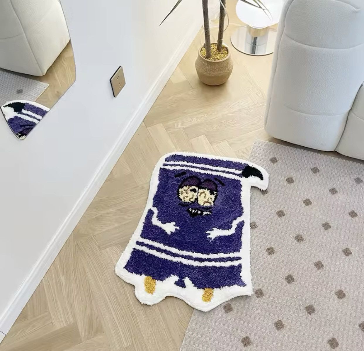 Vintage Purple Towel Doll Tufted Rug Size ONE SIZE - 5 Thumbnail