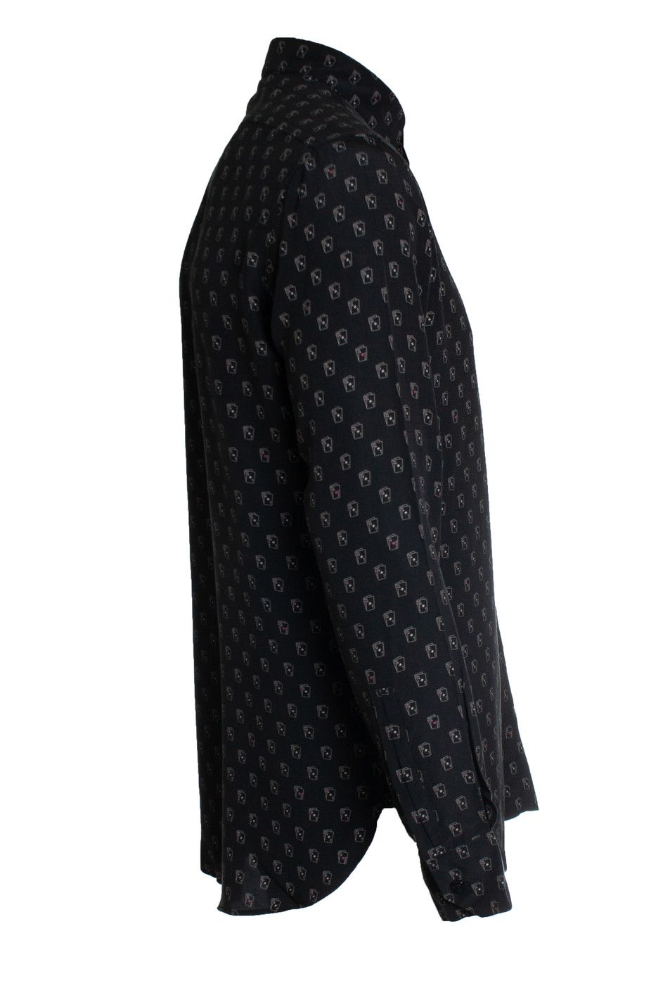 Saint Laurent Paris Saint Laurent, Poker card printed shirt in black Size US M / EU 48-50 / 2 - 2 Thumbnail