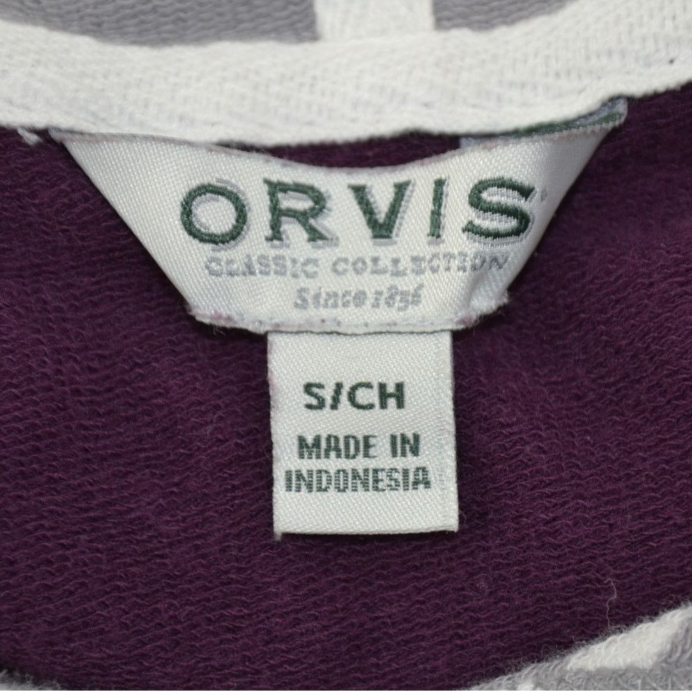 Orvis Orvis Womens Hooded Sweater Top Striped Burgundy Pocket Sz S Size S / US 4 / IT 40 - 3 Thumbnail