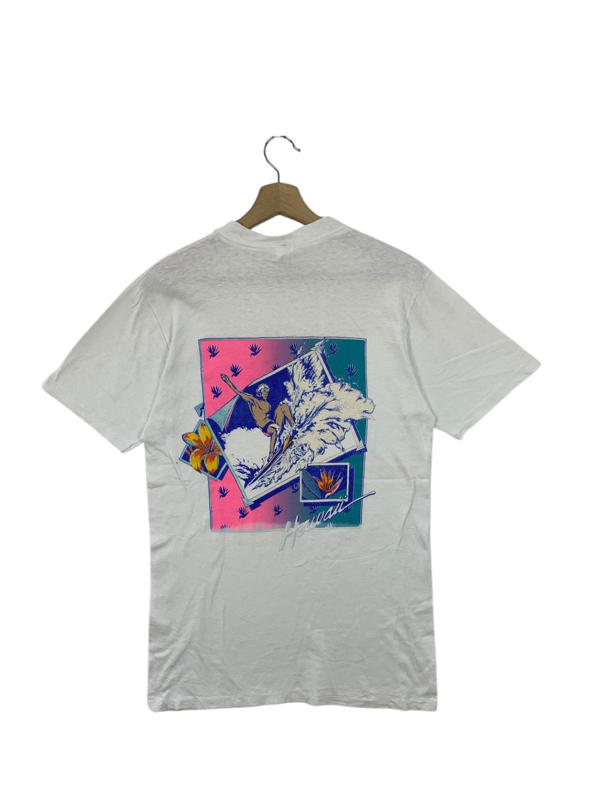 Vintage Vintage 80’ SUNSTROKES HAWAII SURF Artwork Tee Shirt Top Size US S / EU 44-46 / 1 - 1 Thumbnail