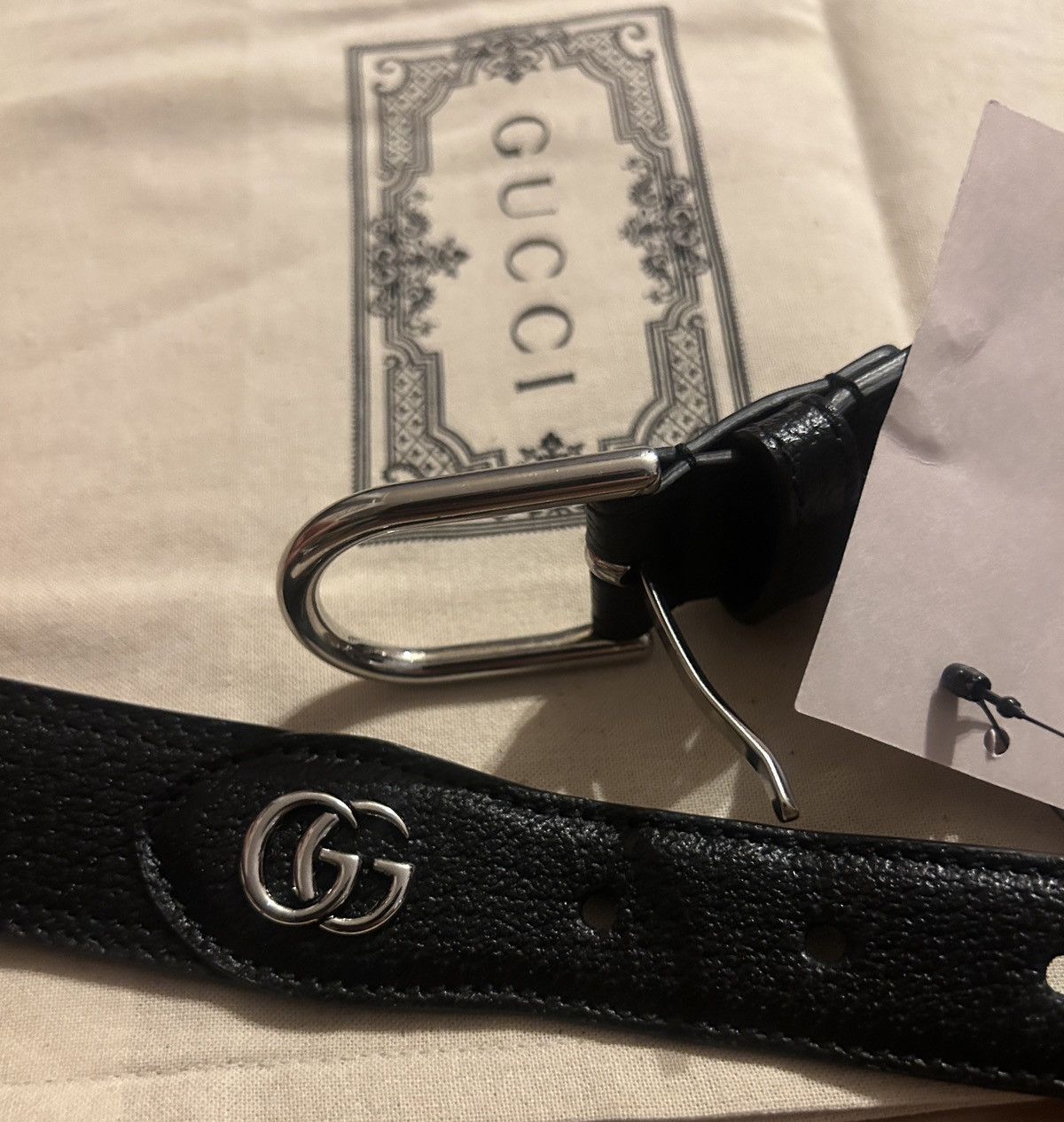 Gucci Gucci GG Leather Belts Black Width 3cm 722371 Size 38 - 6 Thumbnail