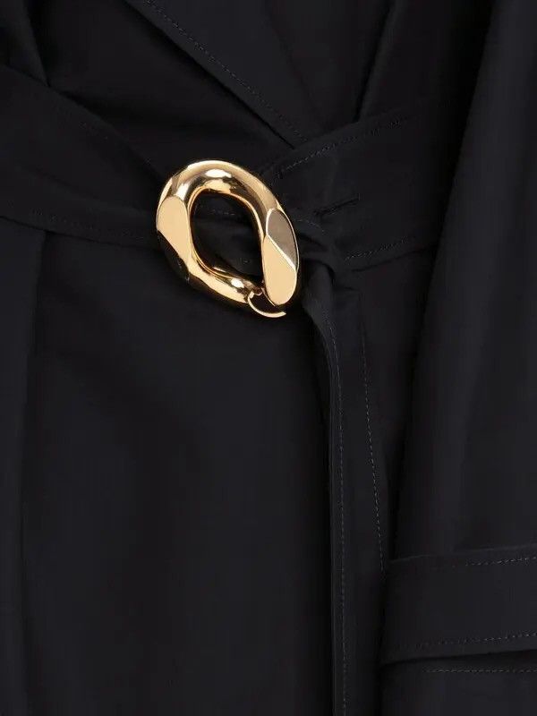 JW Anderson JW Anderson Black Belted Trench Coat with Gold Buckle Size M / US 6-8 / IT 42-44 - 10 Thumbnail