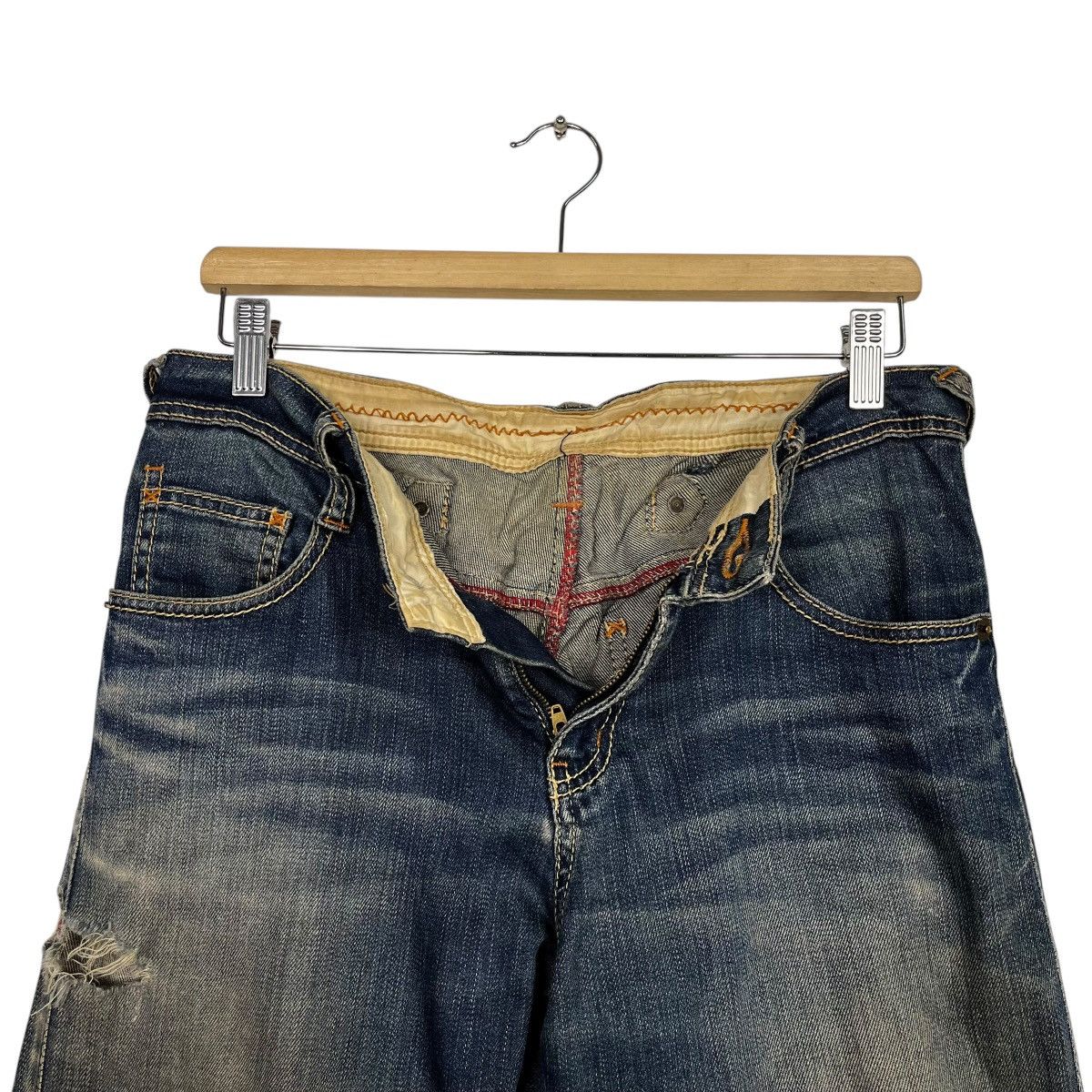 14th Addiction Vintage Daily Topics Distressed Buckle Denim Jeans Size 31" - 15 Thumbnail
