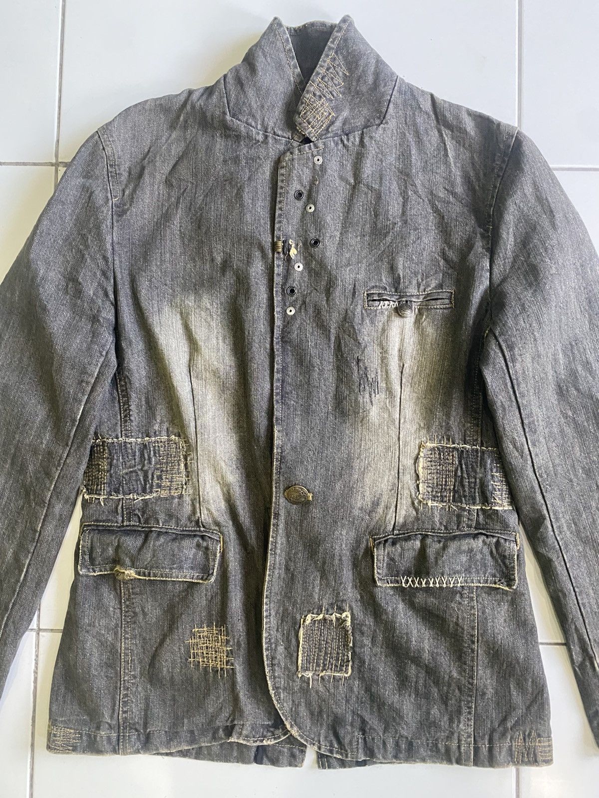In The Attic Vintage In the attic indigo patwork Tartan black Jacket Size L / US 10 / IT 46 - 5 Thumbnail