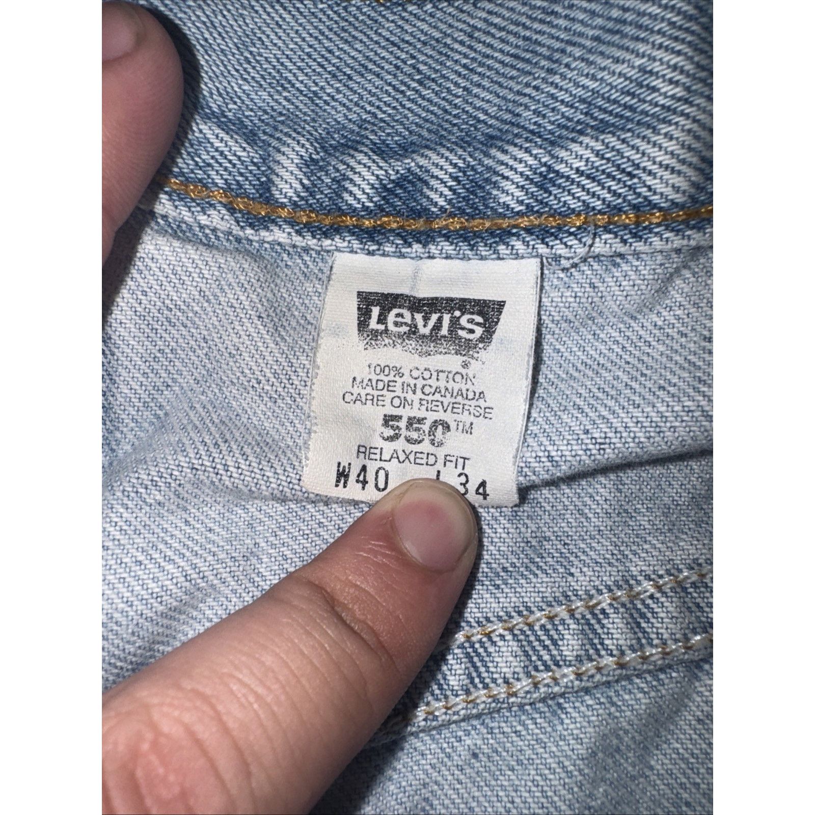 Levi's Levi’s 550 Relaxed Fit Jeans Stone Wash Blue USA 90s Denim Size US 38 / EU 54 - 4 Thumbnail