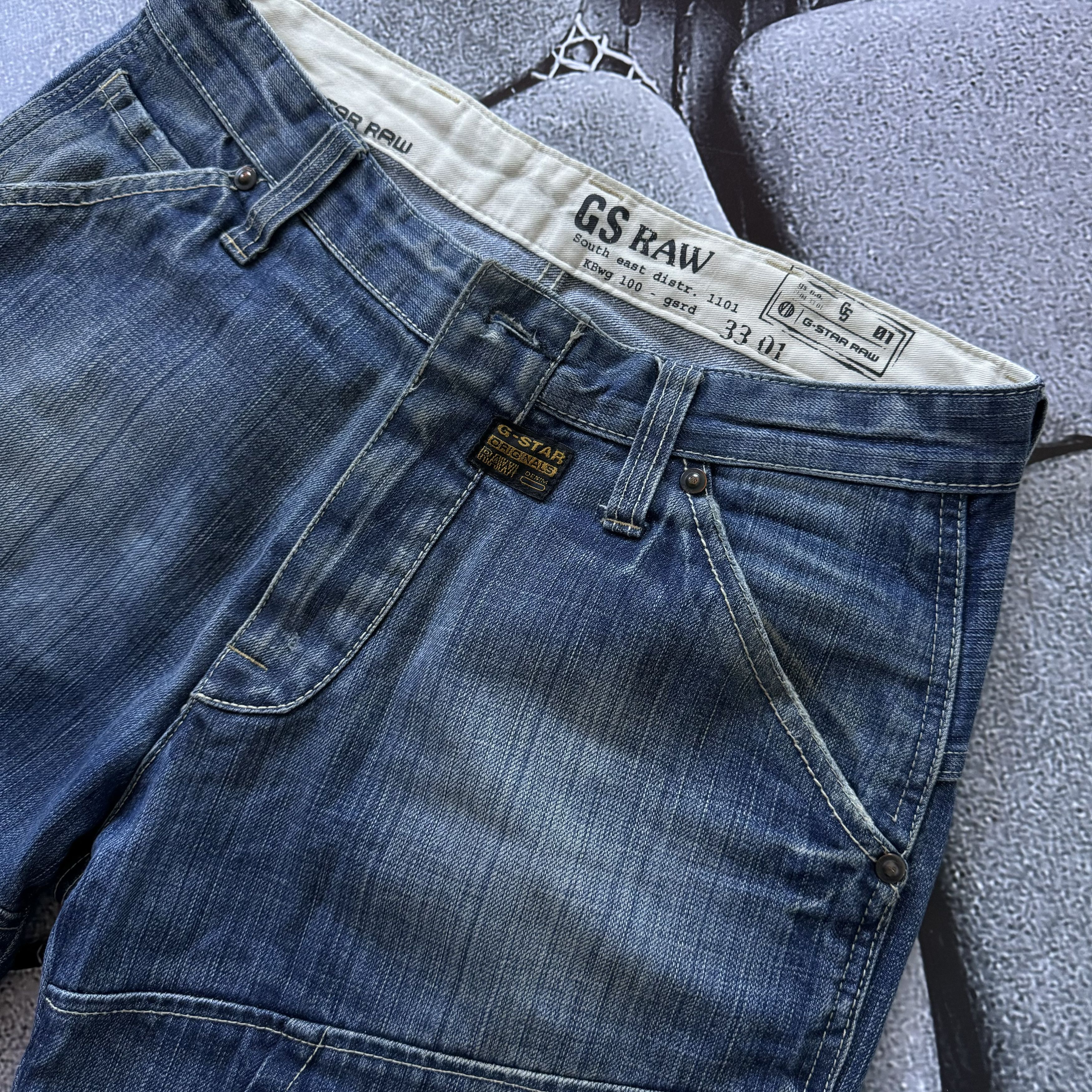 G STAR RAW NEW TRASH ELWOOD BAGGY JEANS FADED